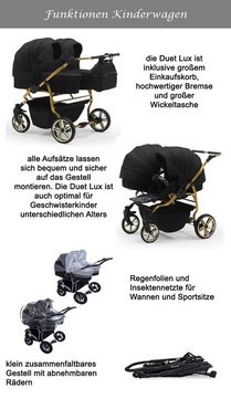 Elcar Zwillingswagen Duet Lux Gold 4 in 1 inkl. Sportsitze und Autositze in 20 Farben