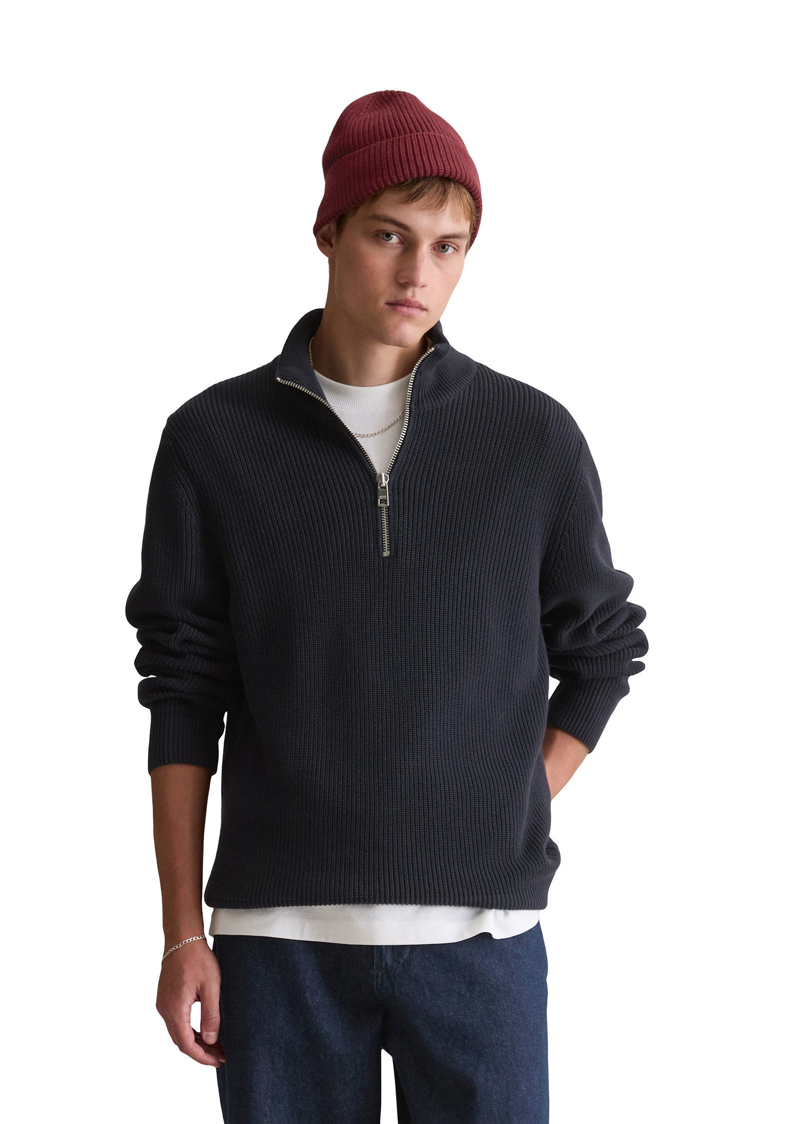 Marc O'Polo DENIM Troyer aus reiner Bio-Baumwolle günstig online kaufen