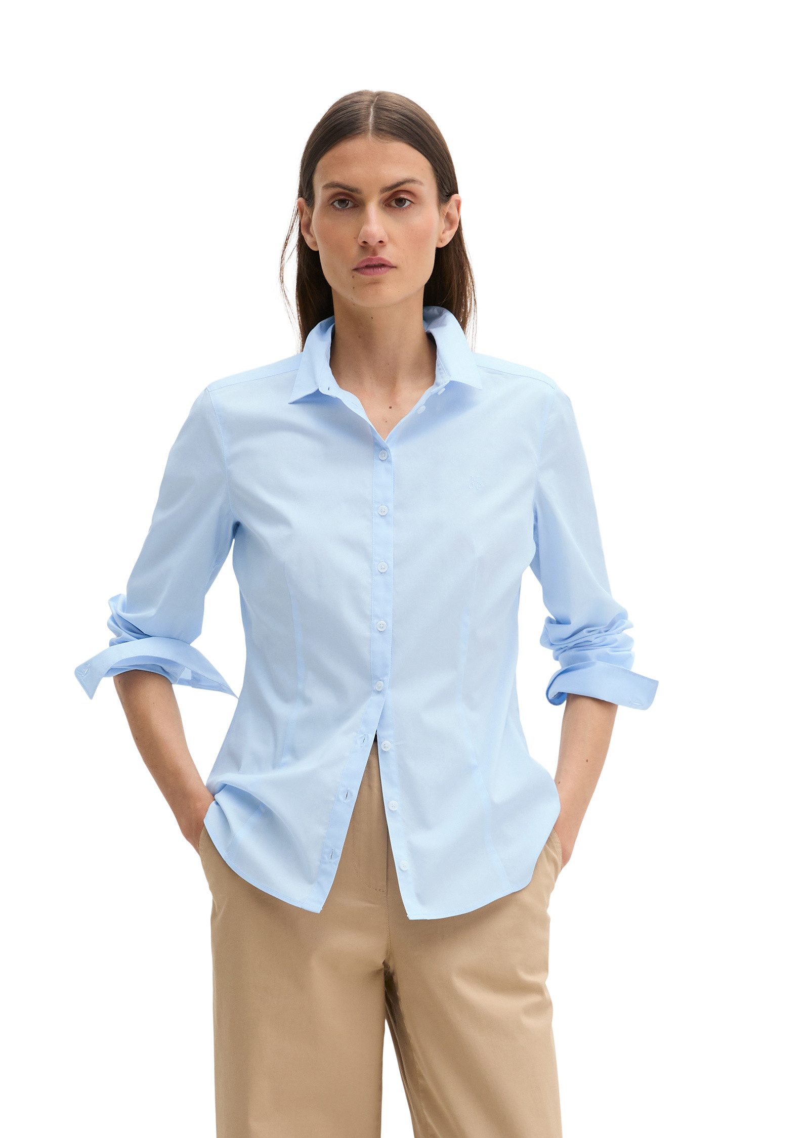 Marc O'Polo Langarmbluse in Stretch-Popeline-Qualität