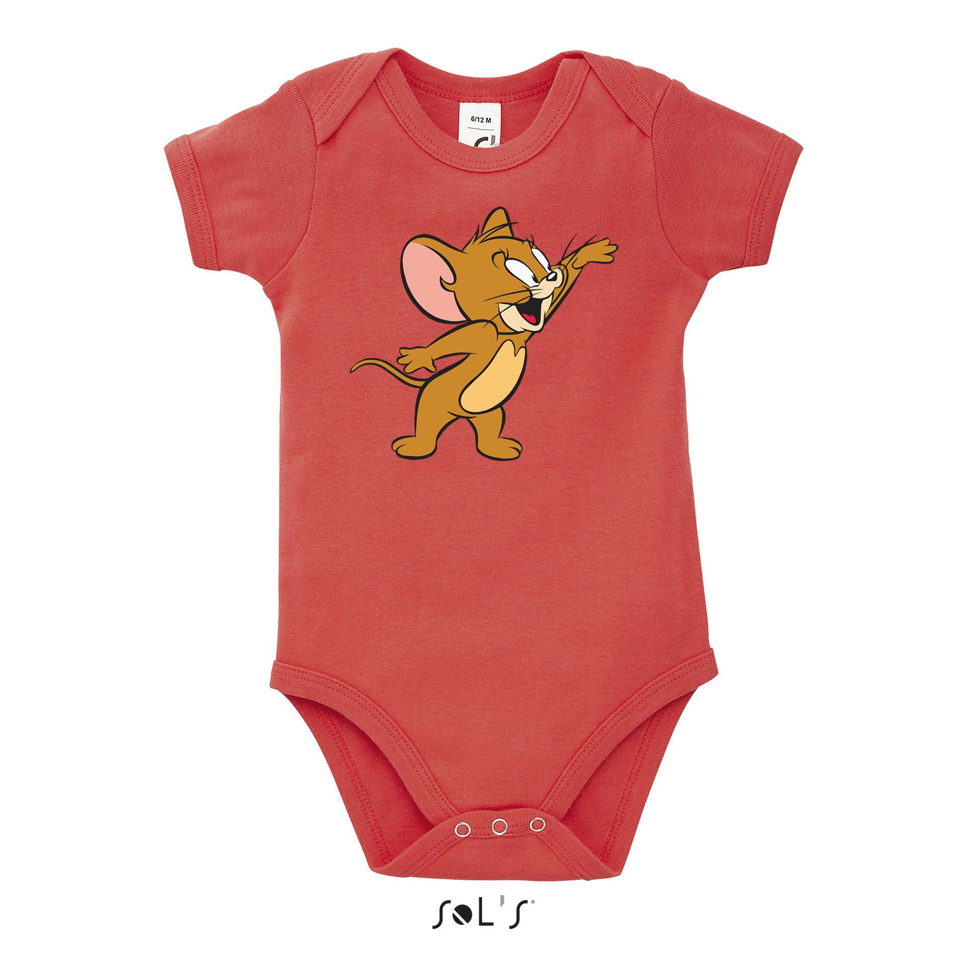 Blondie & Brownie Strampler Jerry Baby Body Cartoon Maus Print Motiv für kleine Fans Kinder (Einzelartikel, Einzelartikel) Jerry Tanzmaus Baby Body Cartoon Printmotiv