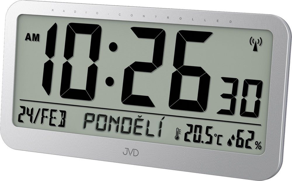 Funkwecker Funkwecker, digital, silberfarben, Höhe 20,2 cm - JVD Modell: RB9359.2