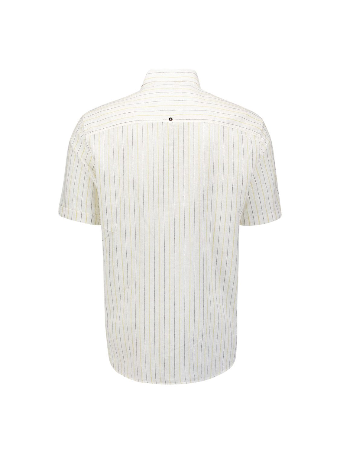 NO EXCESS Leinenhemd Shirt Short Sleeve Stripe With Line - kurzarm Leinenhemd Herren
