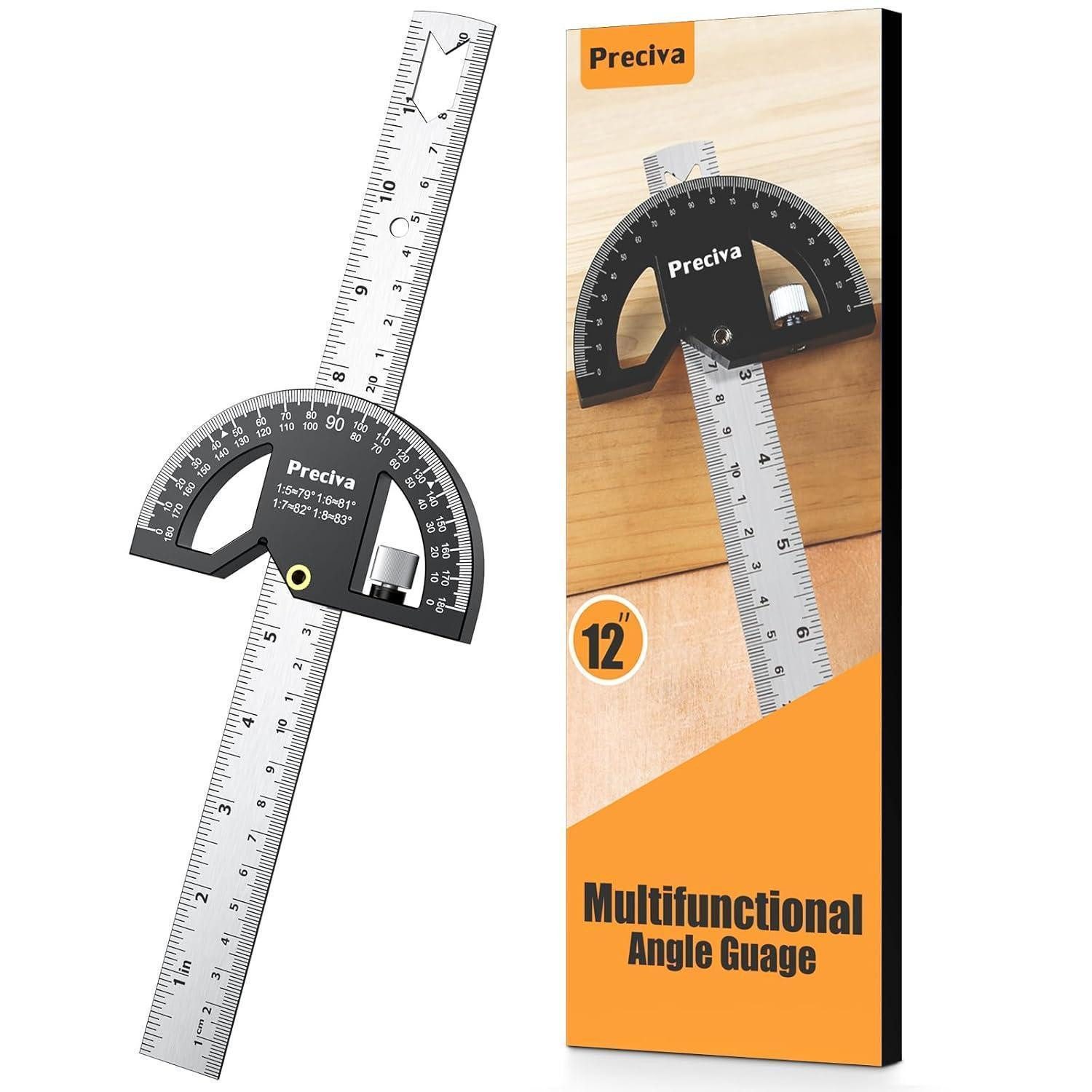 LuxusKollektion Winkelmesser Winkelmesser Kombiwinkel Anschlaglineal 300 mm Multiwinkel 0-180 Grad