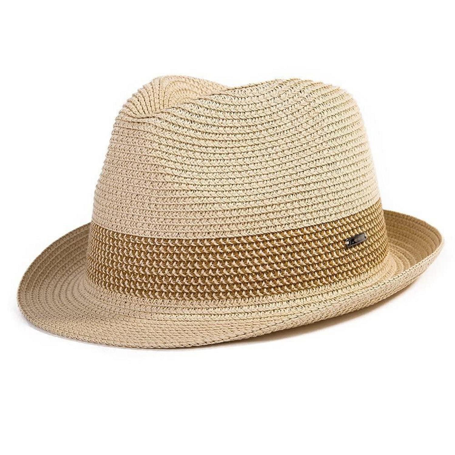 LuxusKollektion Strohhut Strohhut Trilby Fedora Panamahut Herren Rollbar L 16010_Beige