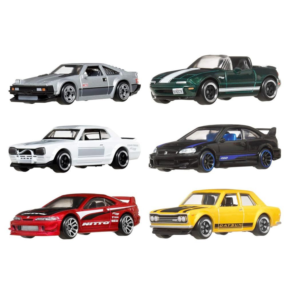 Hot Wheels Spielzeug-Rennwagen Streets of Japan Hot Wheels Silver Series JBY77 Multipack