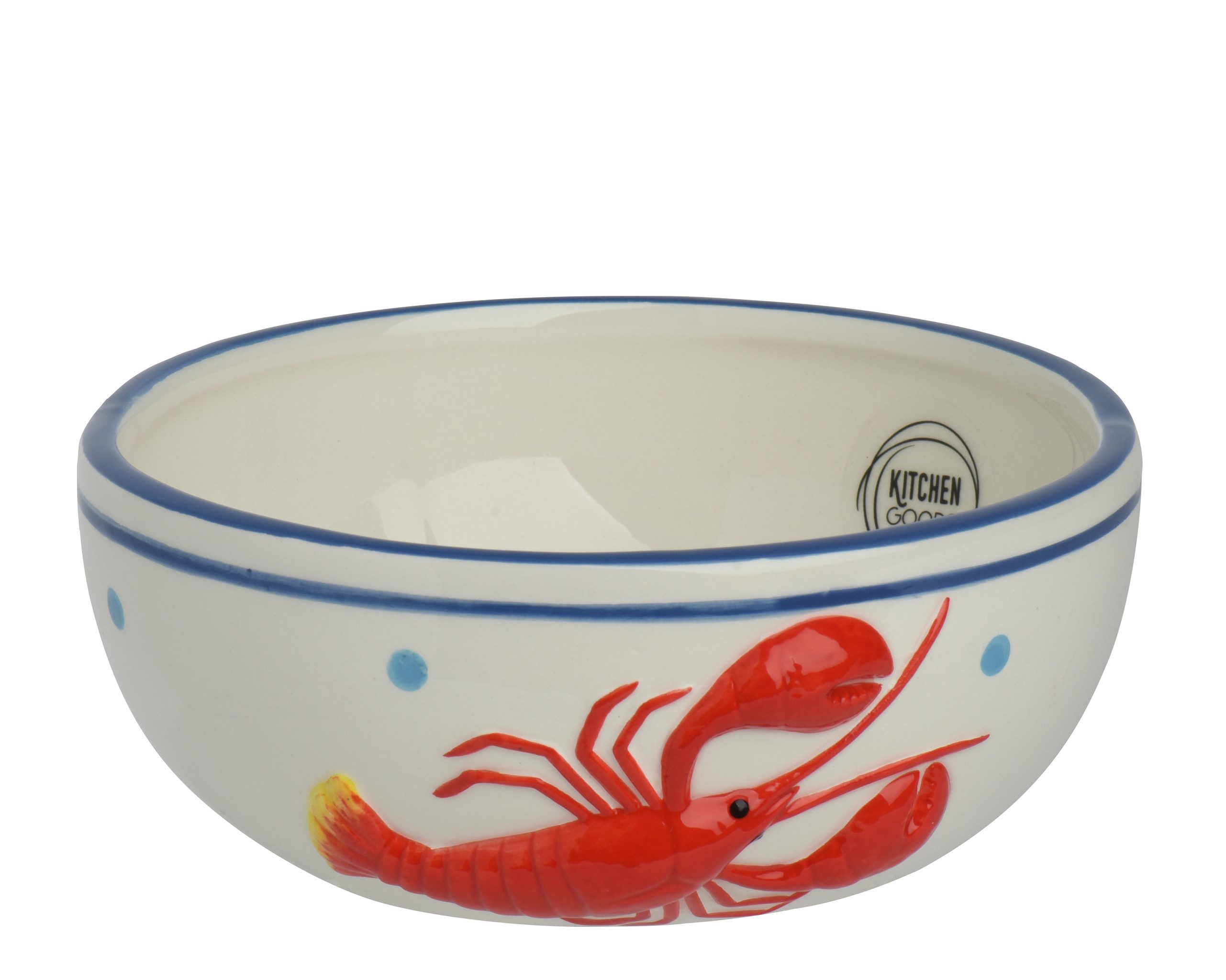 Decoris season decorations Schale, Keramik, Schale Keramik 15x6cm mit Hummer Motiv Weiß Rot Blau