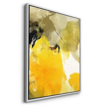 DOTCOMCANVAS® Leinwandbild Transparent, Leinwandbild gelb moderne abstrakte Kunst Druck Wandbild