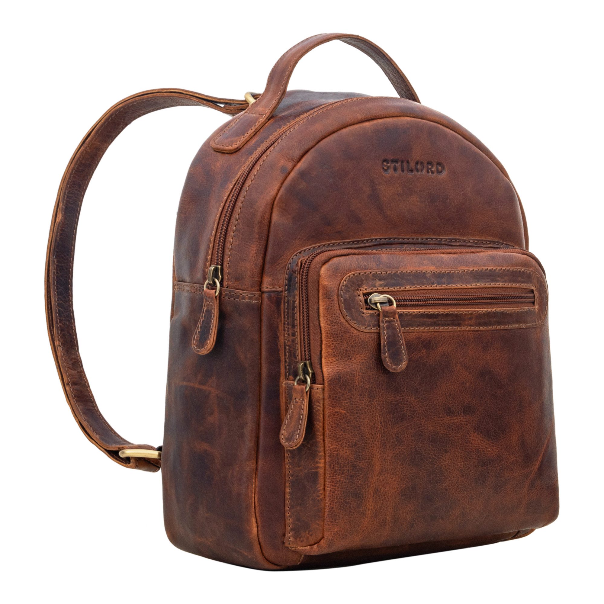 STILORD Cityrucksack "Kima" Kleiner Rucksack Damen Vintage Leder
