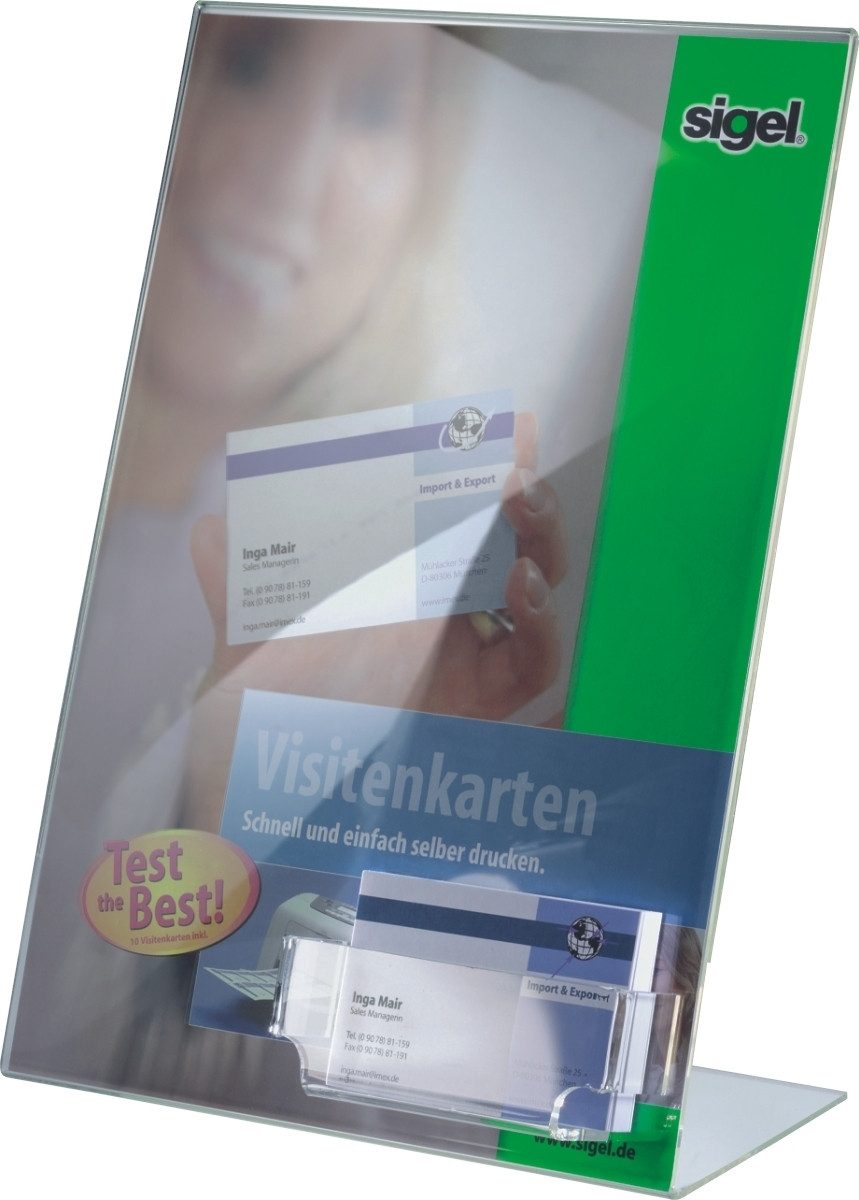 Stehsammler Tischaufsteller A4 schräg glasklar VE=1 Stück.