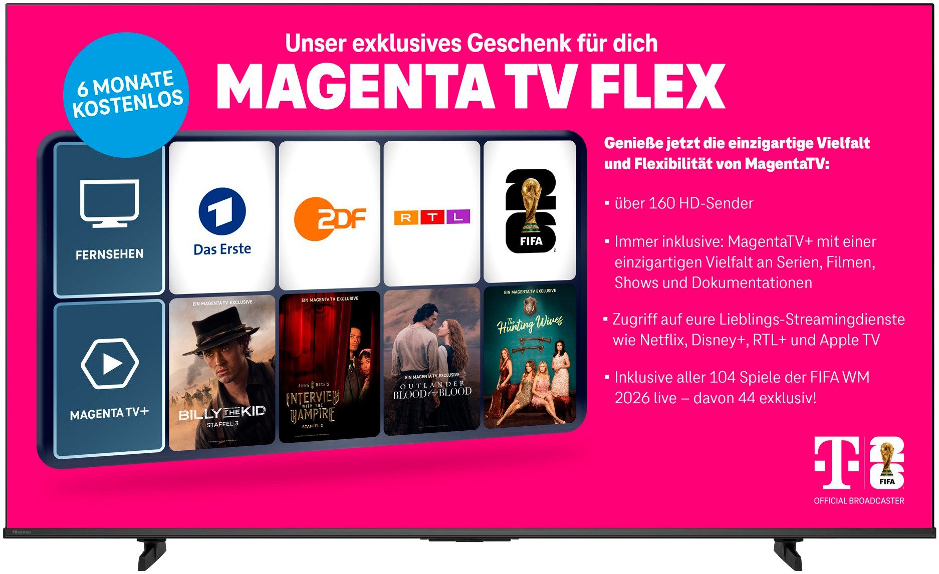 Hisense 100E7DS PRO QLED-Fernseher (253 cm/100 Zoll, 4K Ultra HD, Smart-TV)