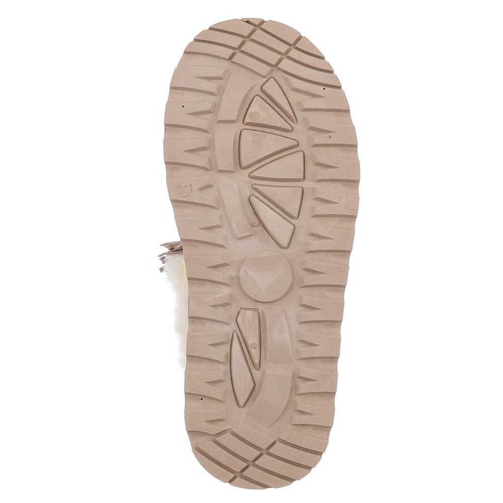 Ital-Design Damen Slipper mit Plateau und Quasten für Freizeitkomfort Snowboots (90542830) Flach Stiefeletten in Hellbraun