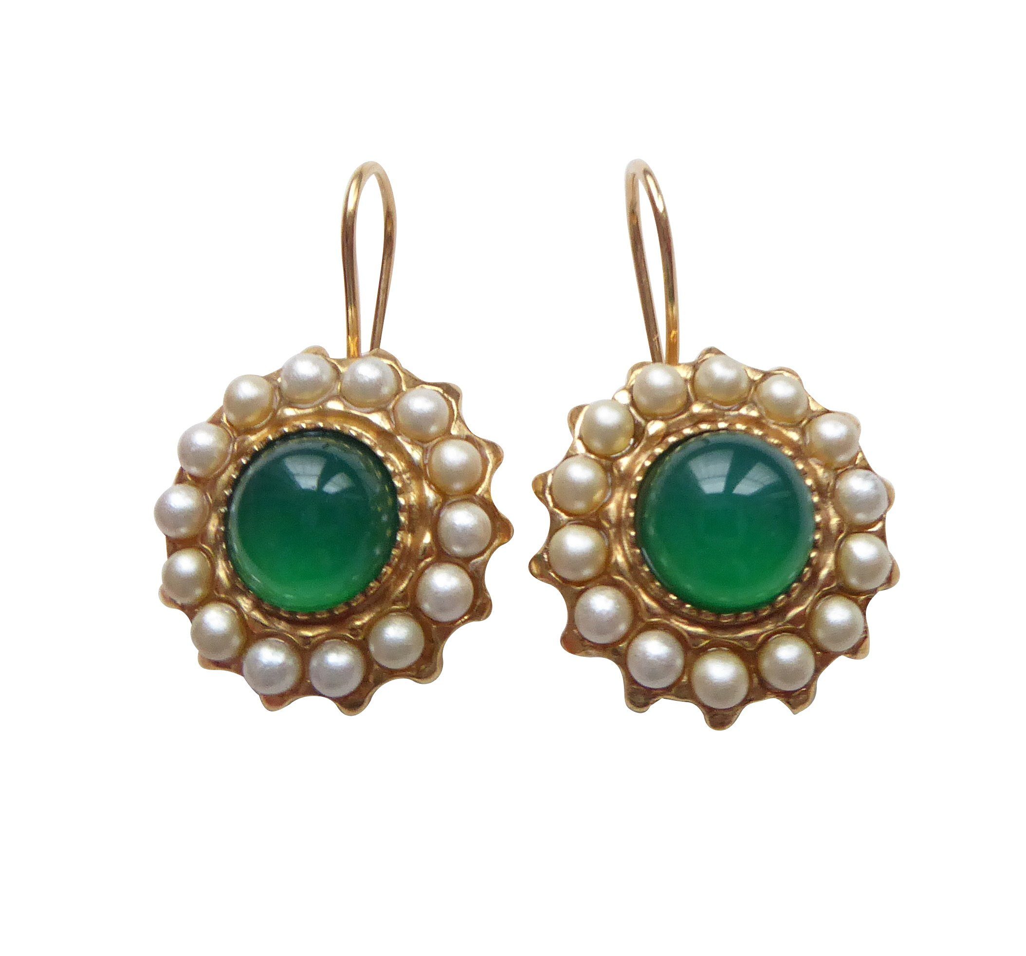 Mugello Paar Серьги Angelica Achat klassisch schönes Geschenk Antik-Look, Handarbeit aus kleiner florentinischen Manufaktur, Vintageschmuck