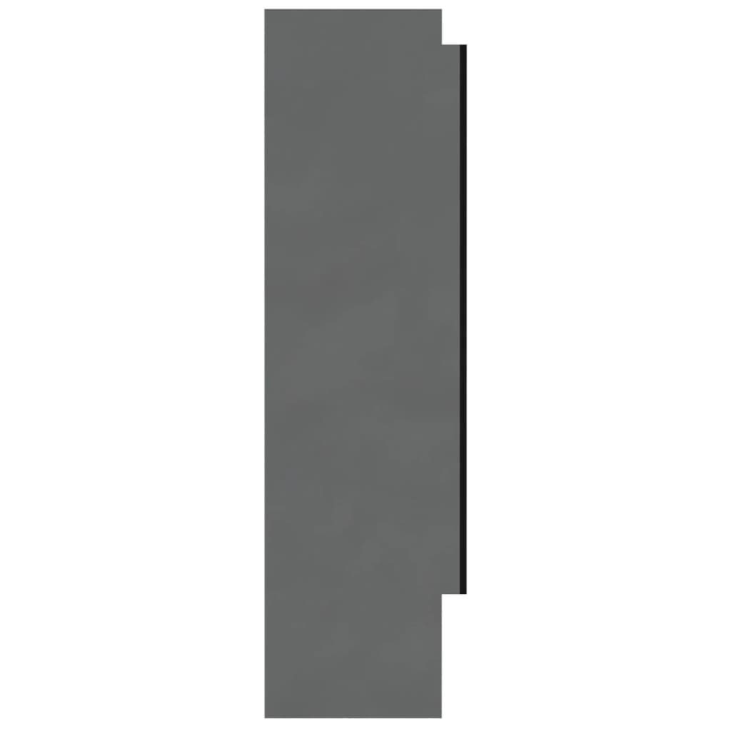 vidaXL Badezimmerspiegelschrank Spiegelschrank fürs 80x15x60 Hochglanz-Grau Bad (1-St) cm MDF Grau Glänzend