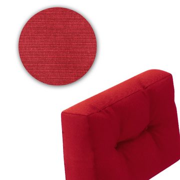 Vicco Palettenkissen Seitenkissen Palettenmöbel 60x40x20 Flocke Rot