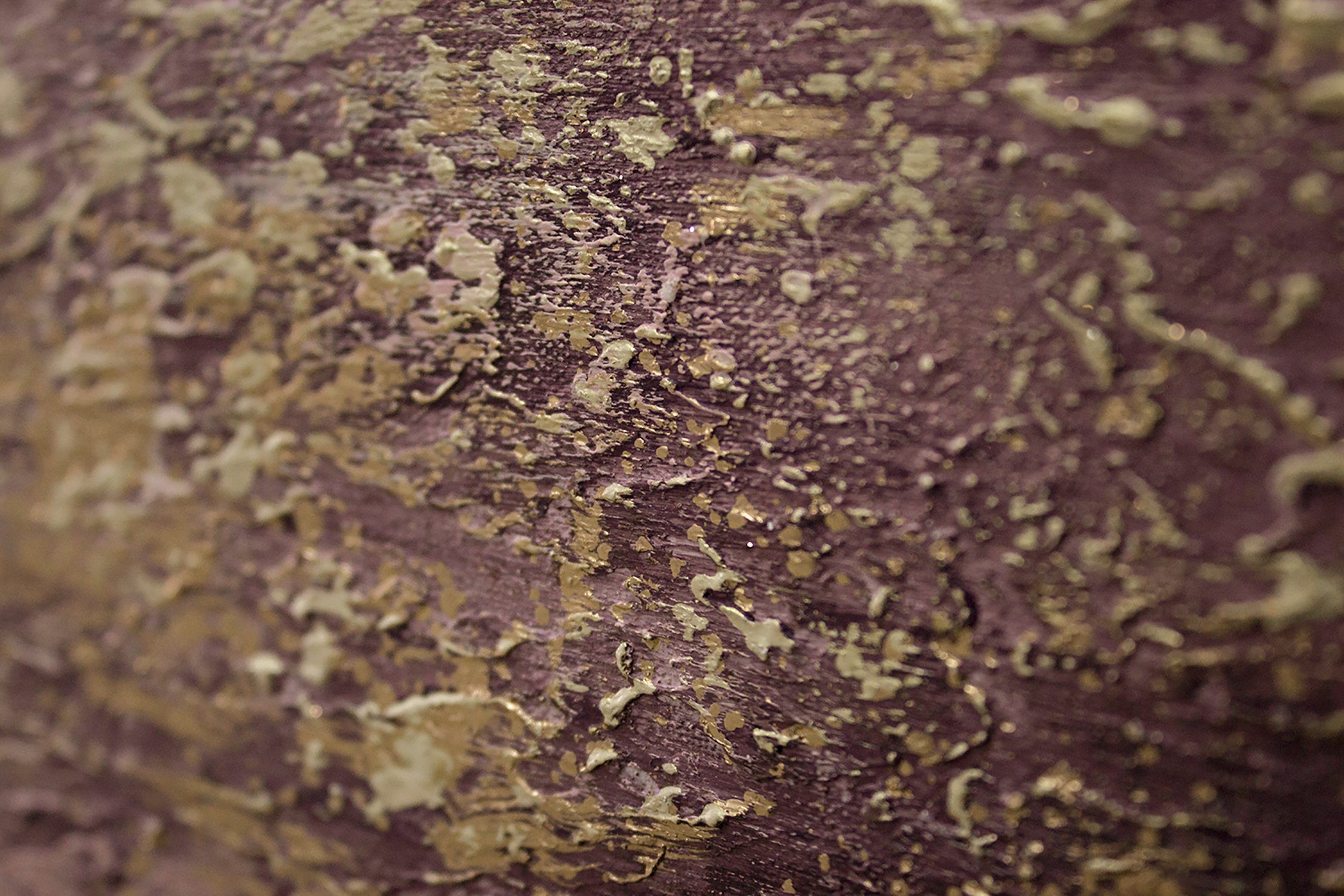 Gemälde Insel Leinwand Gold Pärchen YS-Art Handgemalt Planet für 2, Bild auf Abstraktes Abstrakt,