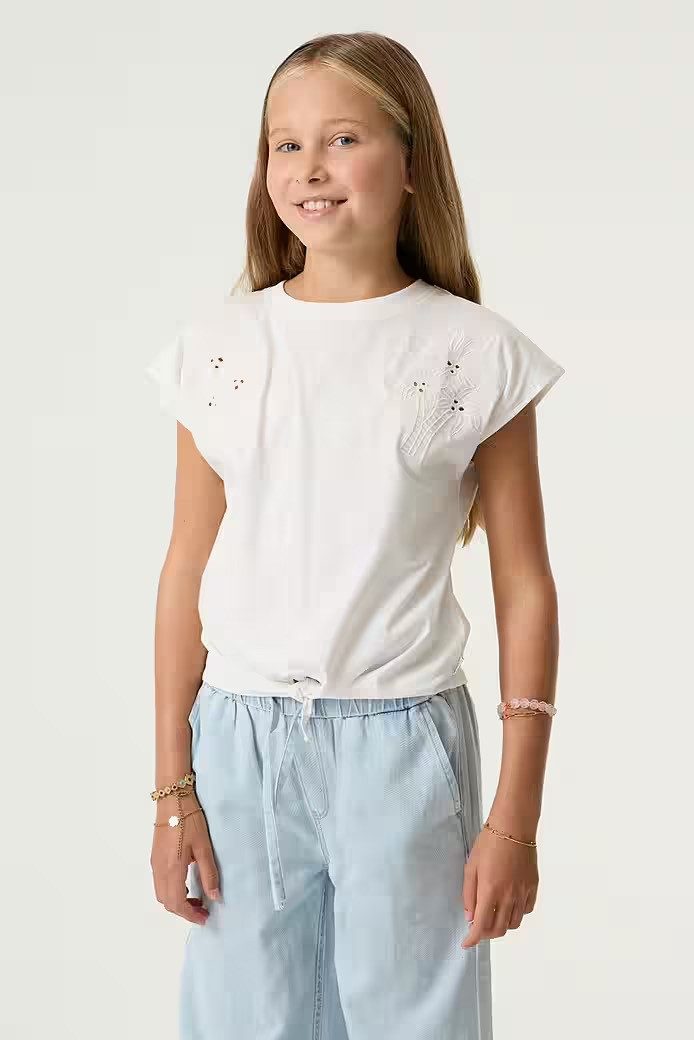 Garcia Blusenshirt Mädchen T-Shirt mit Stickerei, kurzarm & bequem