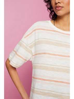 Esprit T-Shirt T-Shirt mit Streifen, 100% Baumwolle (1-tlg)