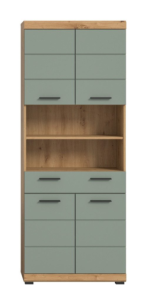 xonox.home Hochschrank Hochschrank breit Scout, mit Schubkasten, Salbei / Artisan Eiche (1-St) Badmöbel, Badkombination