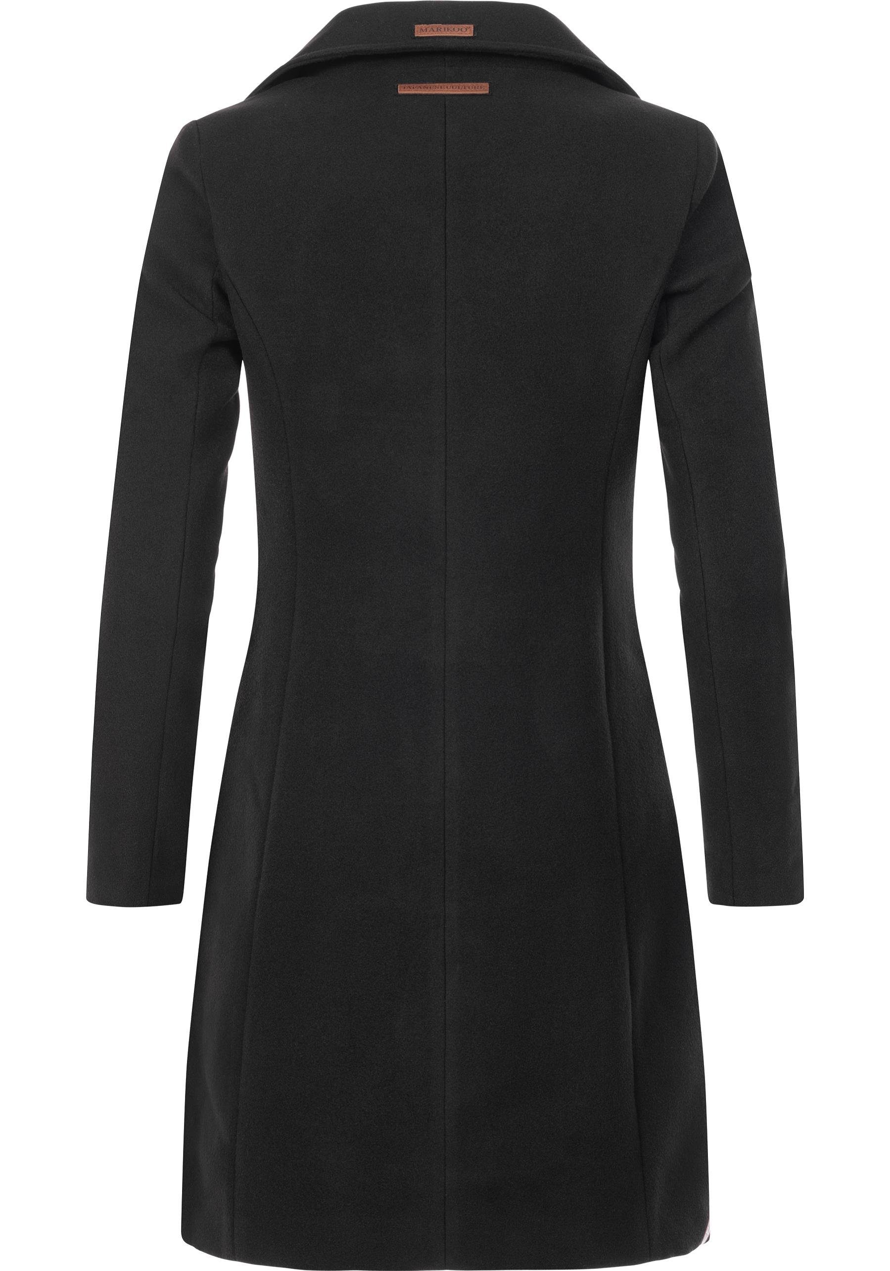 Marikoo Kurzmantel Nanakoo edler Damen Trenchcoat in Wollmantel-Optik