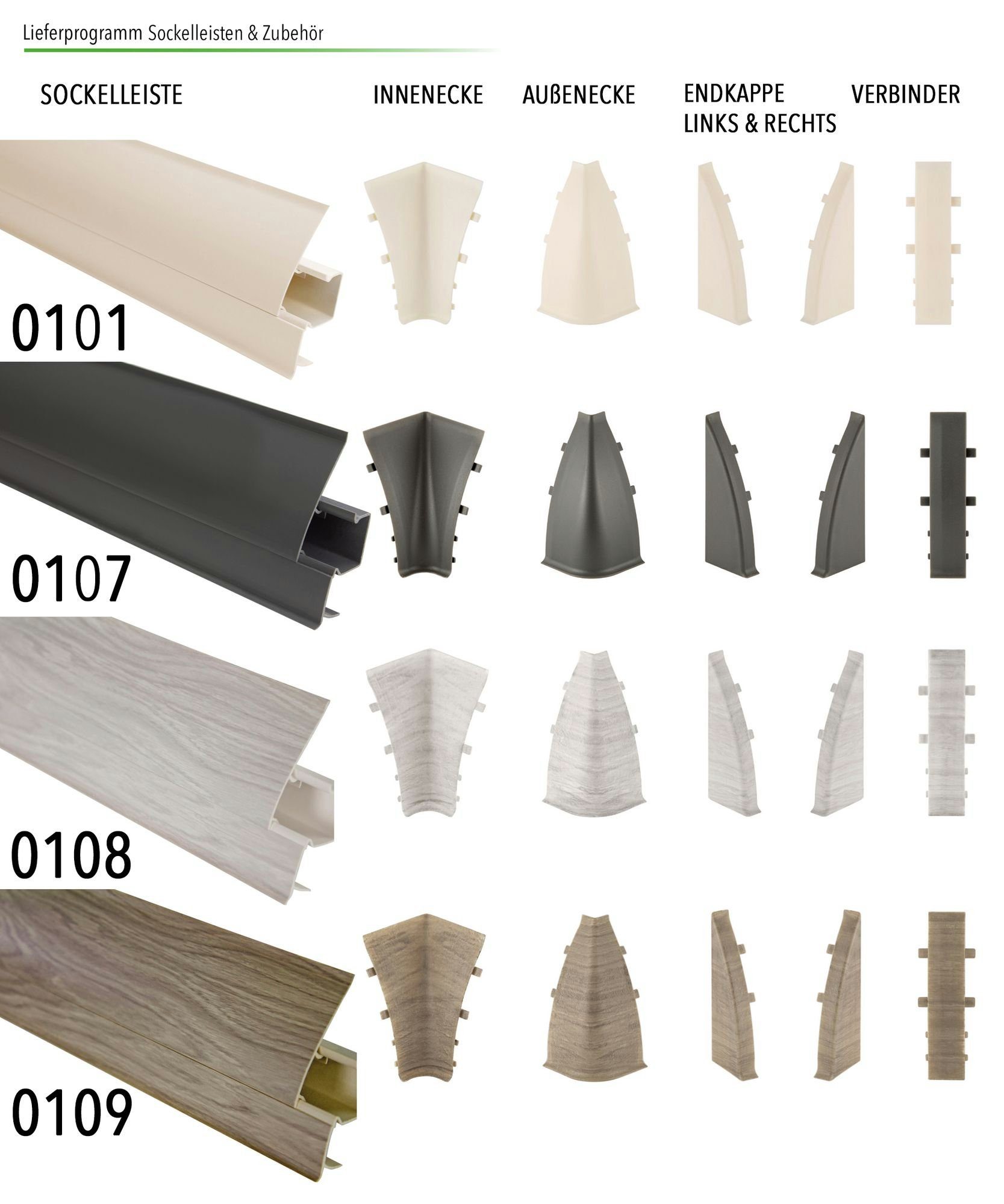 Lemal Sockelleiste, PVC Fußleisten 60x26mm mit Kabelkanal - (Endkappe links) Stuckprofil Schutzleiste Schutzprofil