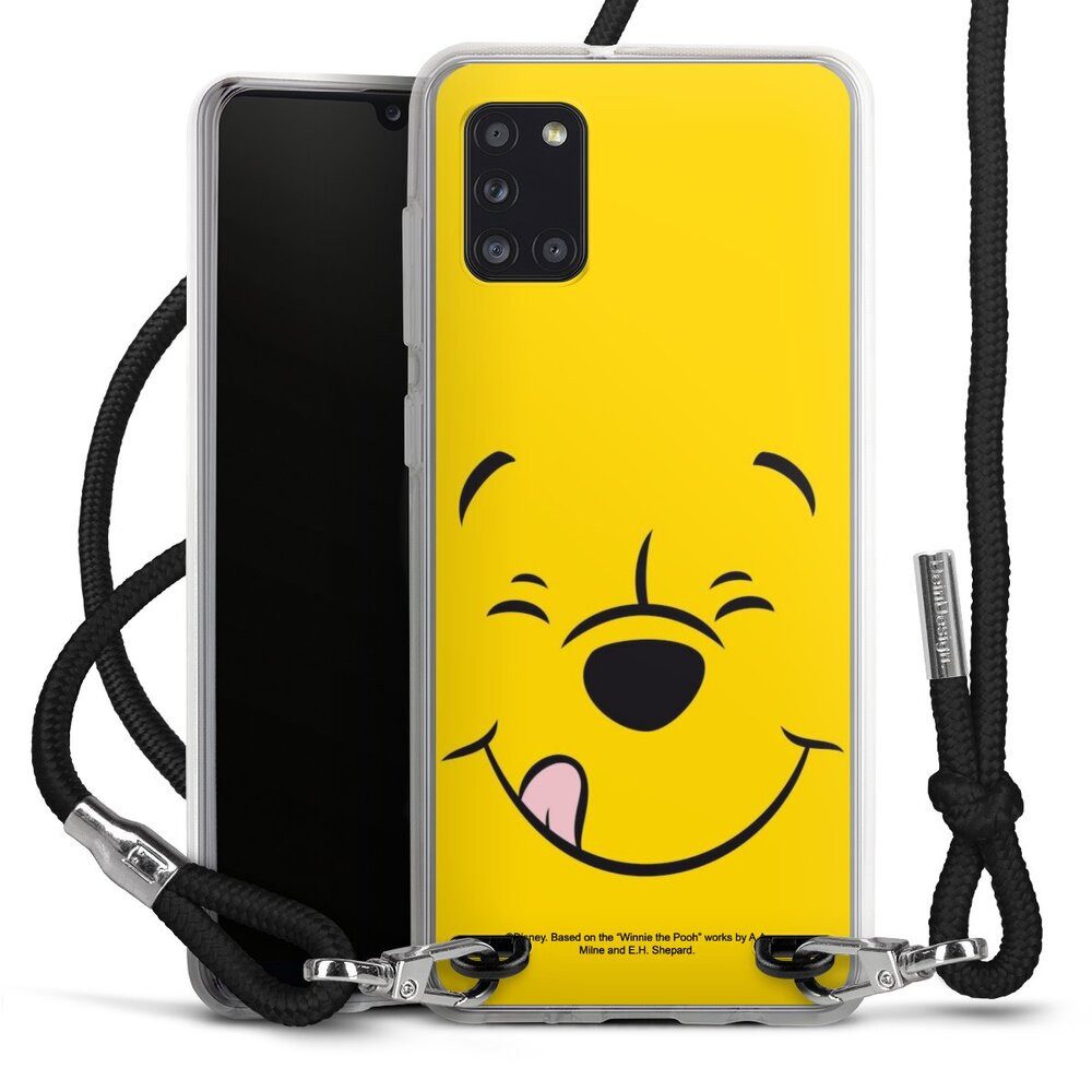 DeinDesign Handyhülle Winnie Puuh Offizielles Lizenzprodukt Disney Puuh Closeup, Samsung Galaxy A31 Handykette Hülle mit Band Case zum Umhängen