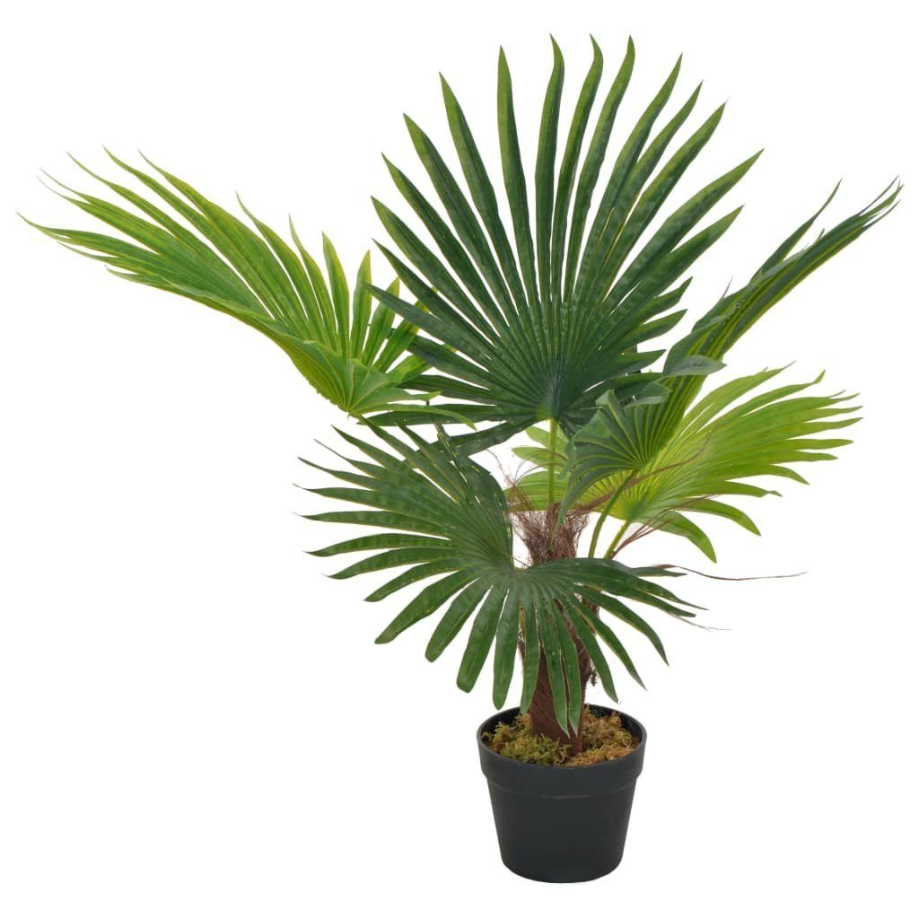 Kunstpflanze Künstliche Pflanze Palme mit Topf Grün 70 cm, furnicato, Höhe 70 cm
