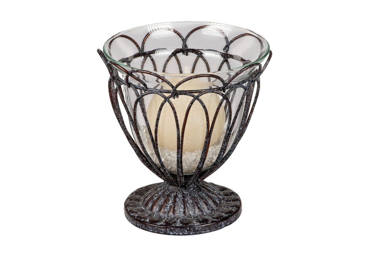 formano Windlicht Kerzenvase aus Metall und Glas