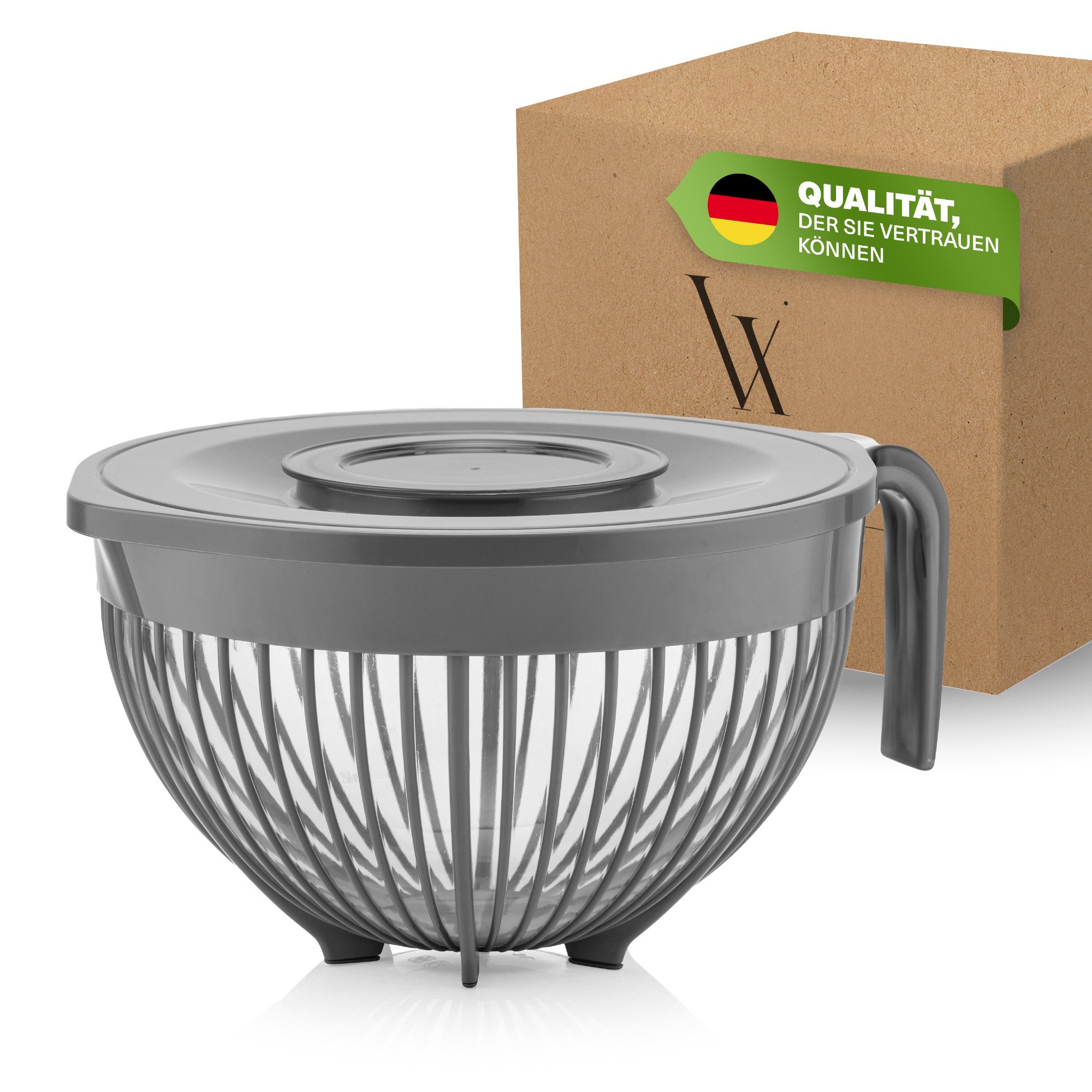 Viwares Schüssel Viwares Eckige Schüssel mit Siebeinsatz – 4L