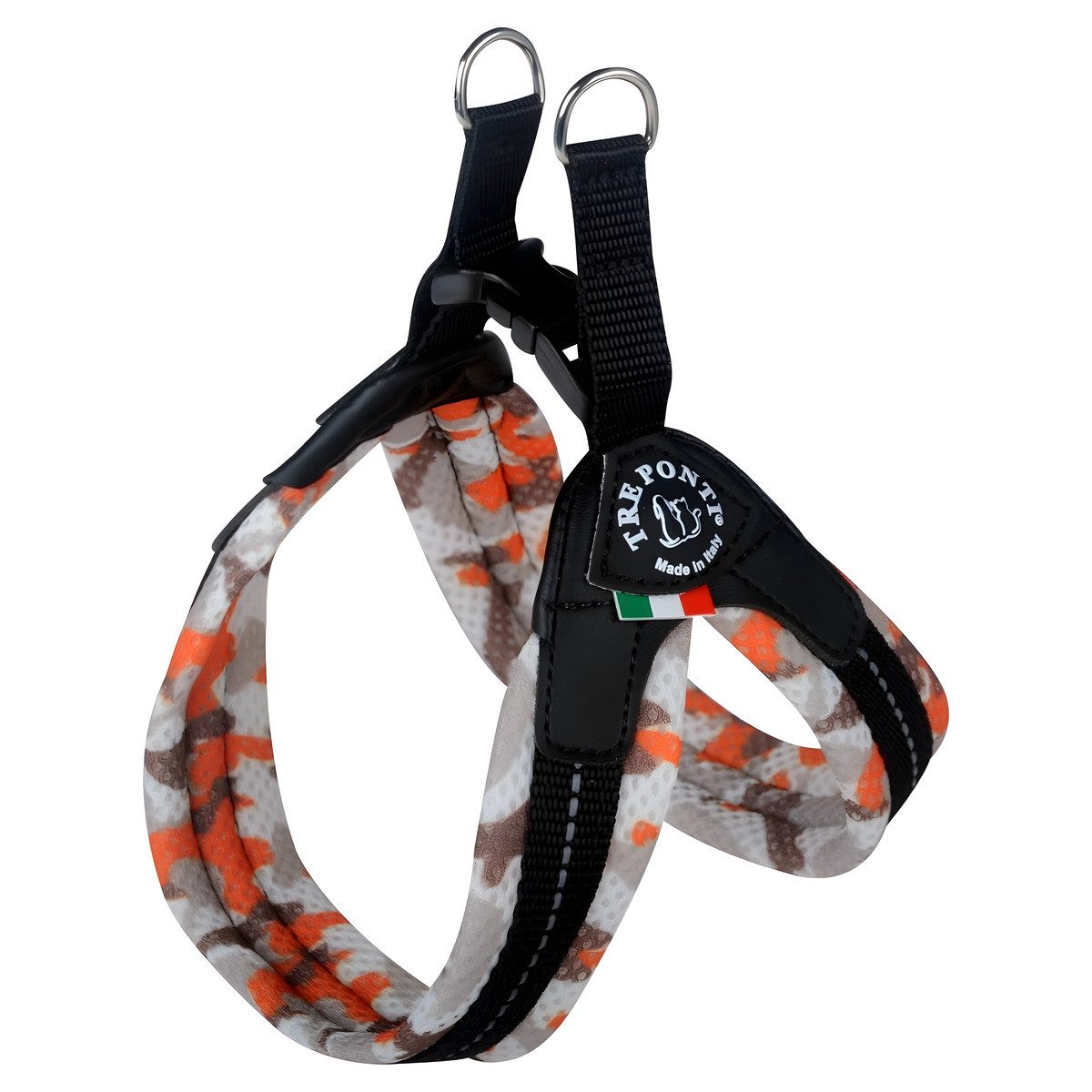 Tre Ponti Hunde-Geschirr TP220 Easy Fit Soft Mesh Camouflage mit Click-Verschluss camou-orange