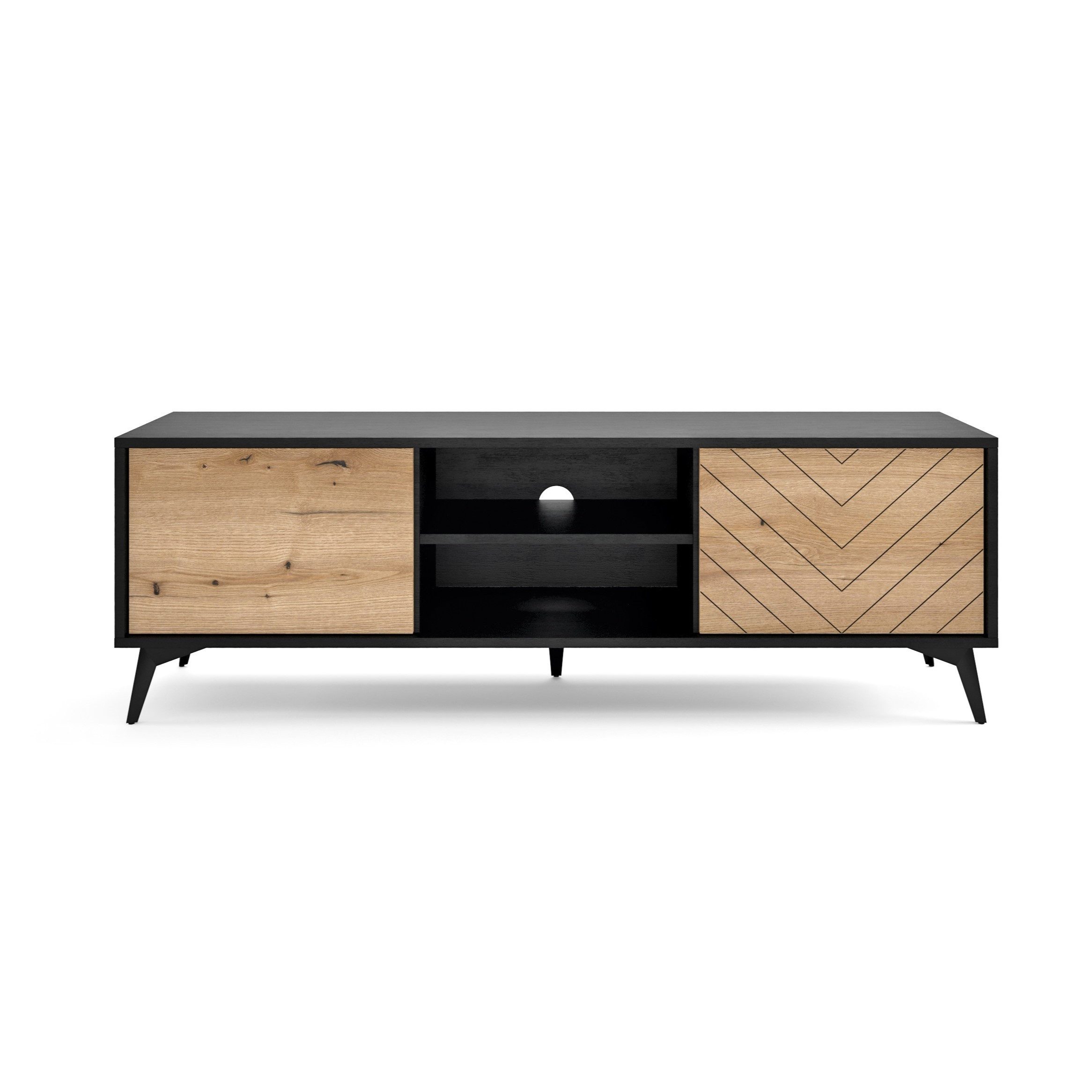 Masseno Lowboard Masseno TV-Schrank DIAMANTE 153,4x39x49,7 cm schwarz