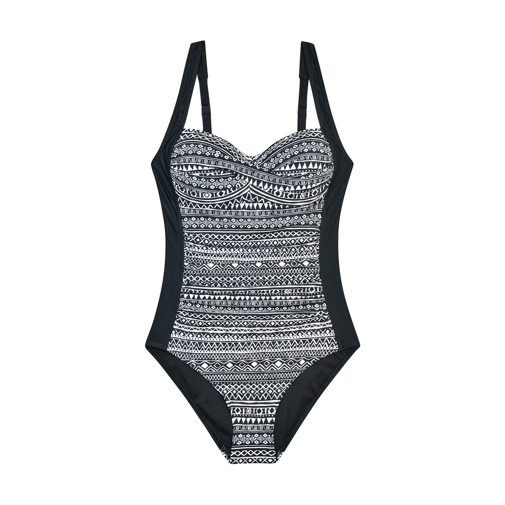 Badeanzug Damen-Push-Up-Badeanzug im Vintage-Stil mit Verführerischen Rüschen