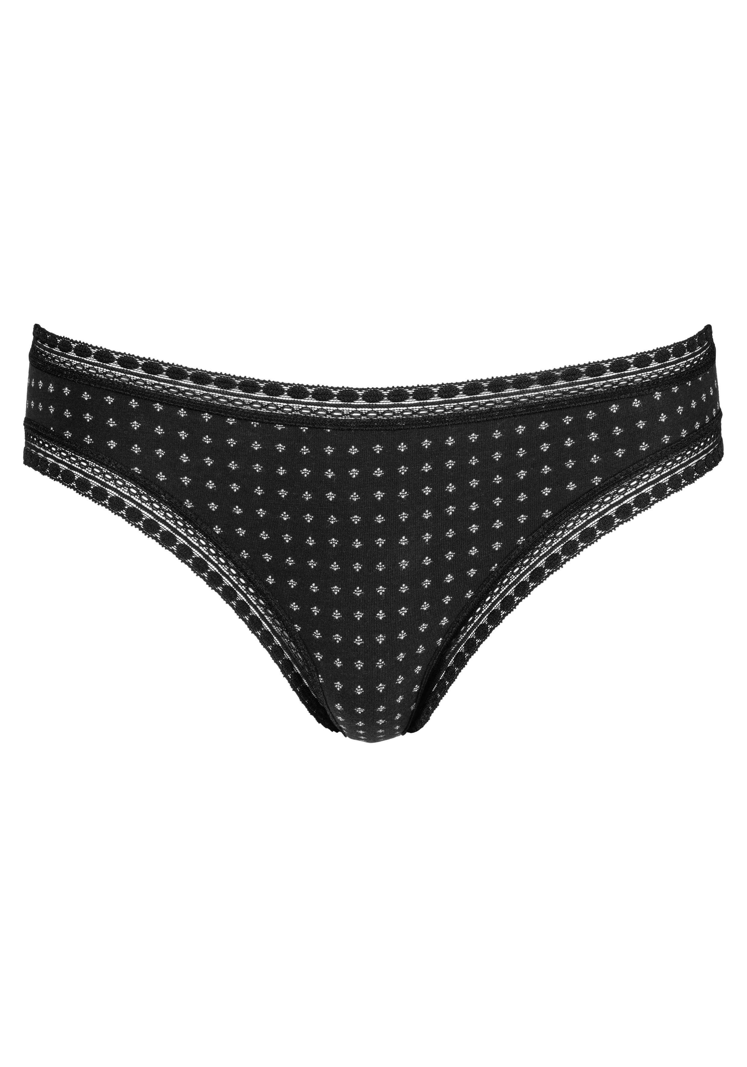 LASCANA Brasilslip (3er-Pack) aus elastischer Baumwolle mit weicher Spitze
