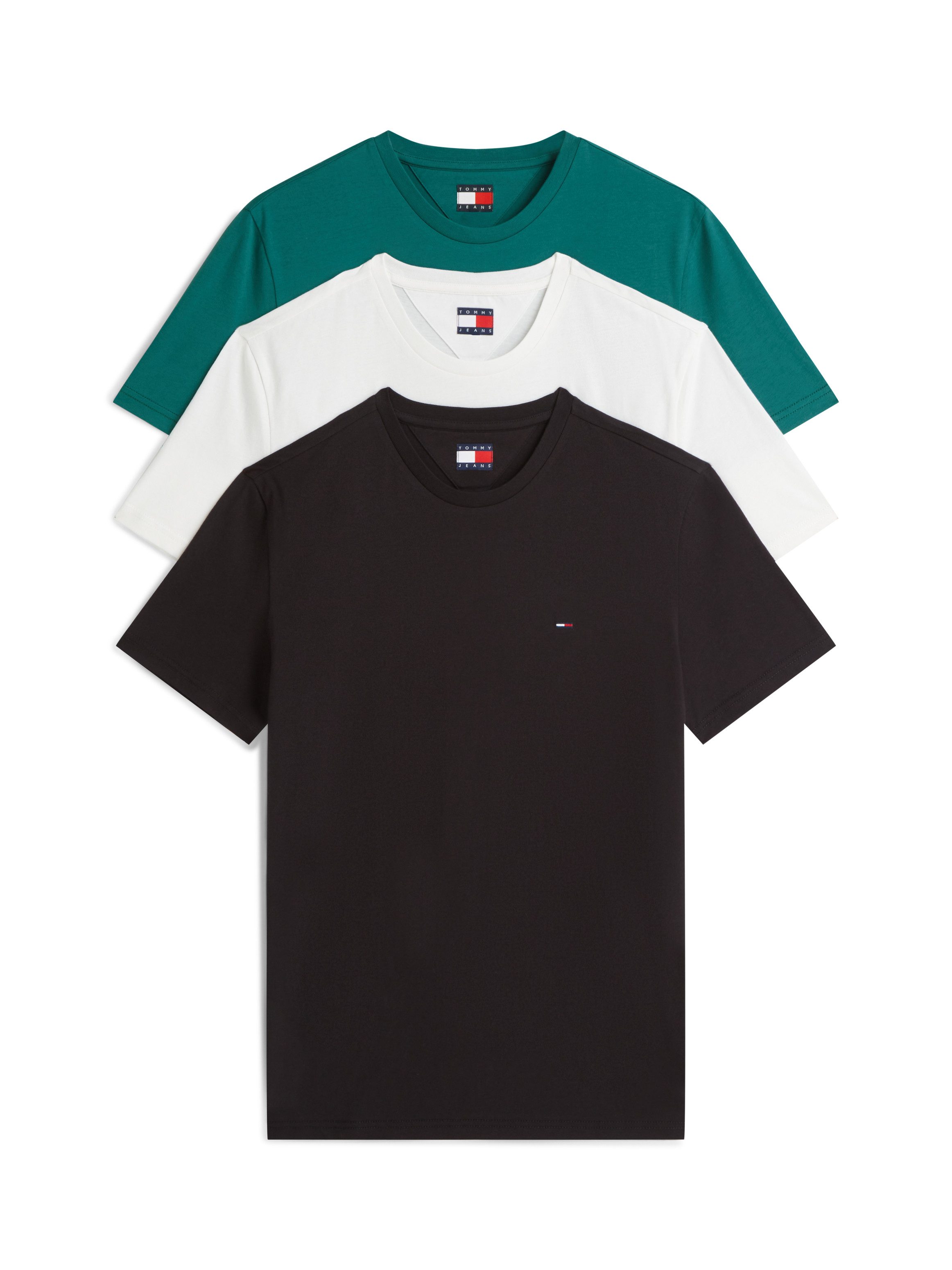 Tommy Jeans T-Shirt TJM EXTRA SLIM 3 PACK (Packung, 3-tlg) Mit Rundhalsausschnitt