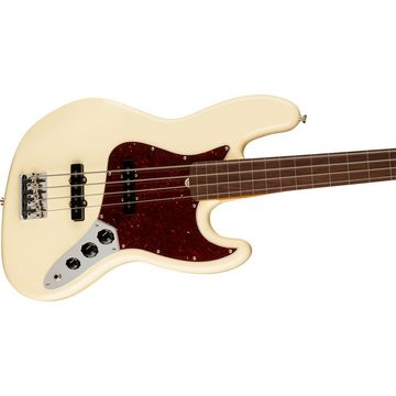 Fender E-Bass, American Professional II Jazz Bass Fretless RW Olympic White - E-Bas