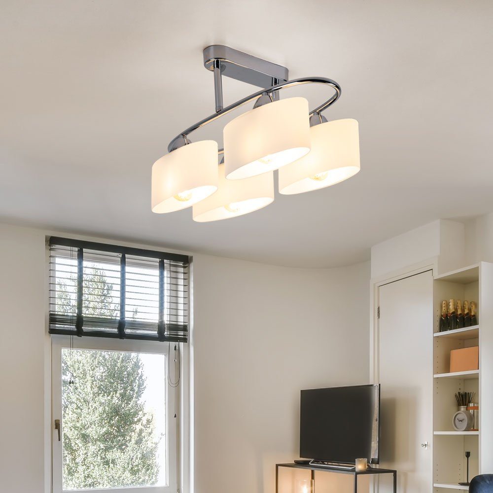 Esto Deckenleuchte, Leuchtmittel nicht inklusive, Deckenleuchte Deckenlampe chrom Wohnzimmerleuchte Küchenlampe