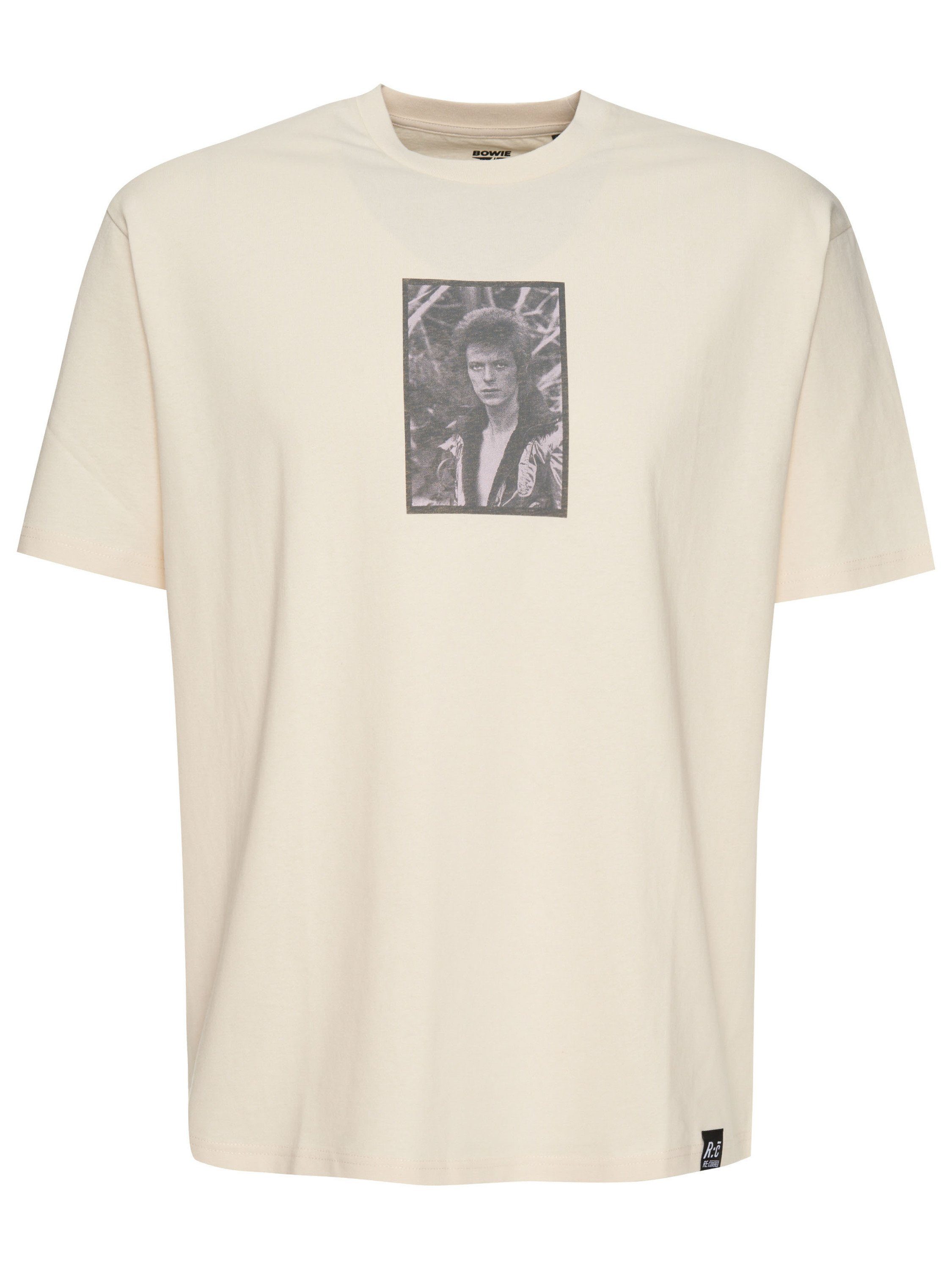 Recovered T-Shirt David Rock GOTS Weiß Bowie zertifizierte Of King Relaxed Bio-Baumwolle