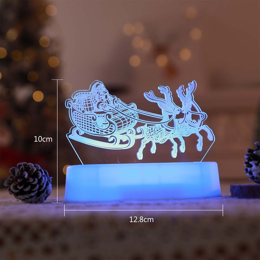 Rosnek LED Nachtlicht Weihnachtsmotiv, 3D-Effekt, 7 Farben, Fernbedienung, günstig online kaufen