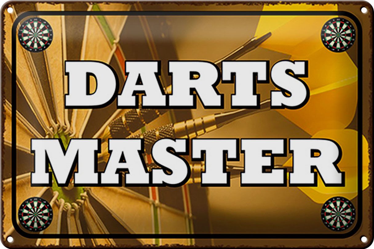 Metallschild Schild Blech 30x20cm - Made in Germany - Spruch Darts Master Metall De