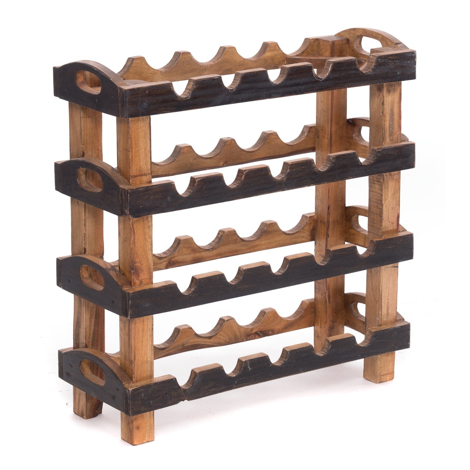 DESIGN DELIGHTS Weinregal WEINREGAL "RUSTIC", 66x61x24cm(HxBxT), Altholz massiv, Flaschenhalte