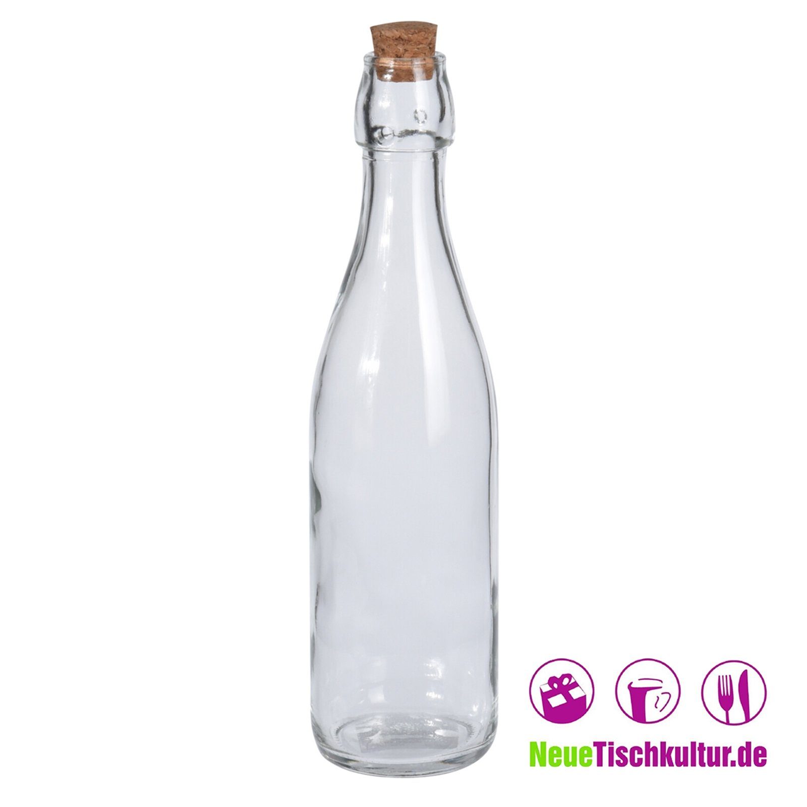 Neuetischkultur Vorratsglas Glasflasche Korkverschluss, 0,5 Liter Glas mit