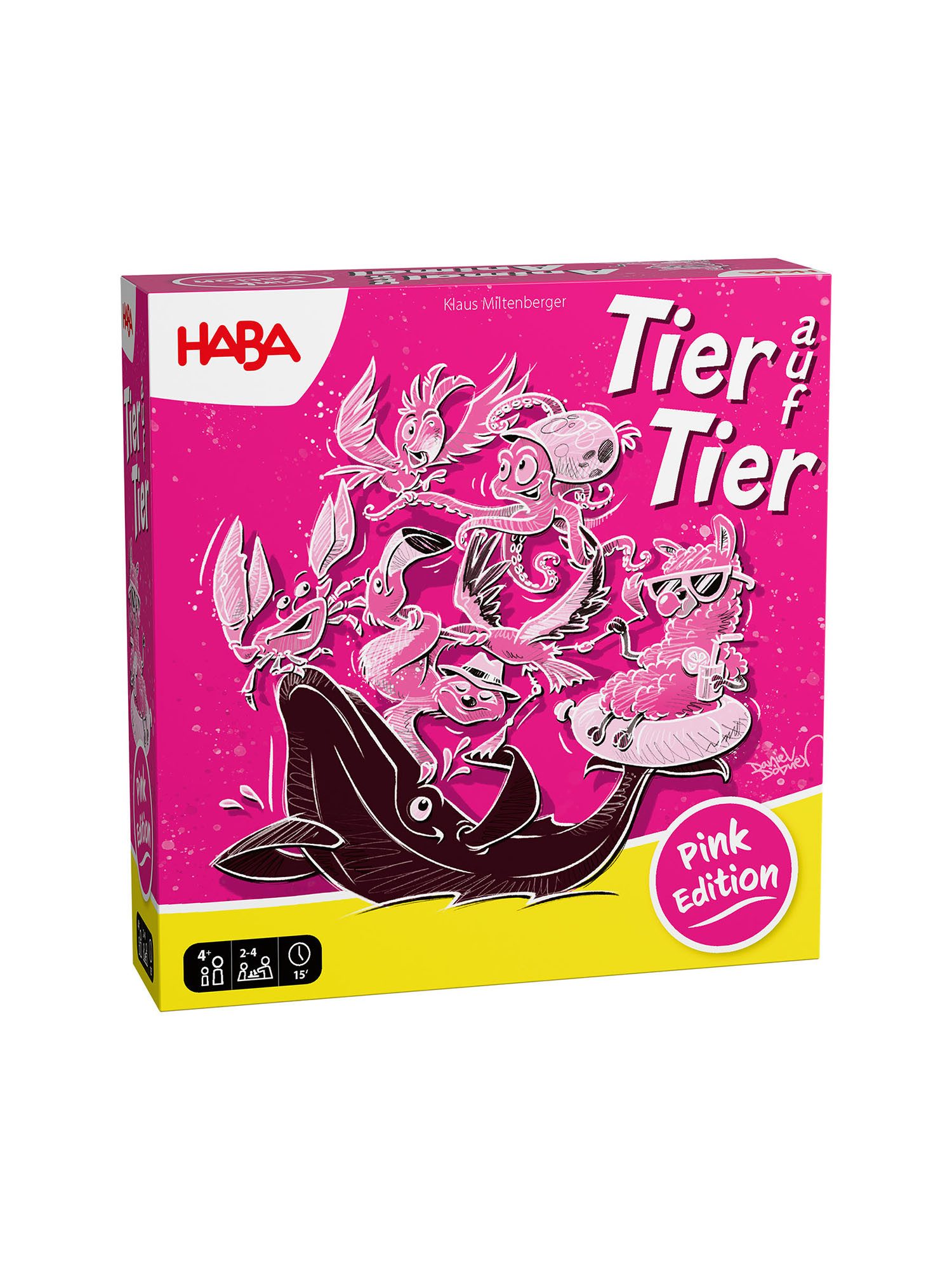 Haba Spiel Tier auf Tier Pink Edition, Gesellschaftsspiel, Brettspiel, Familienspiel
