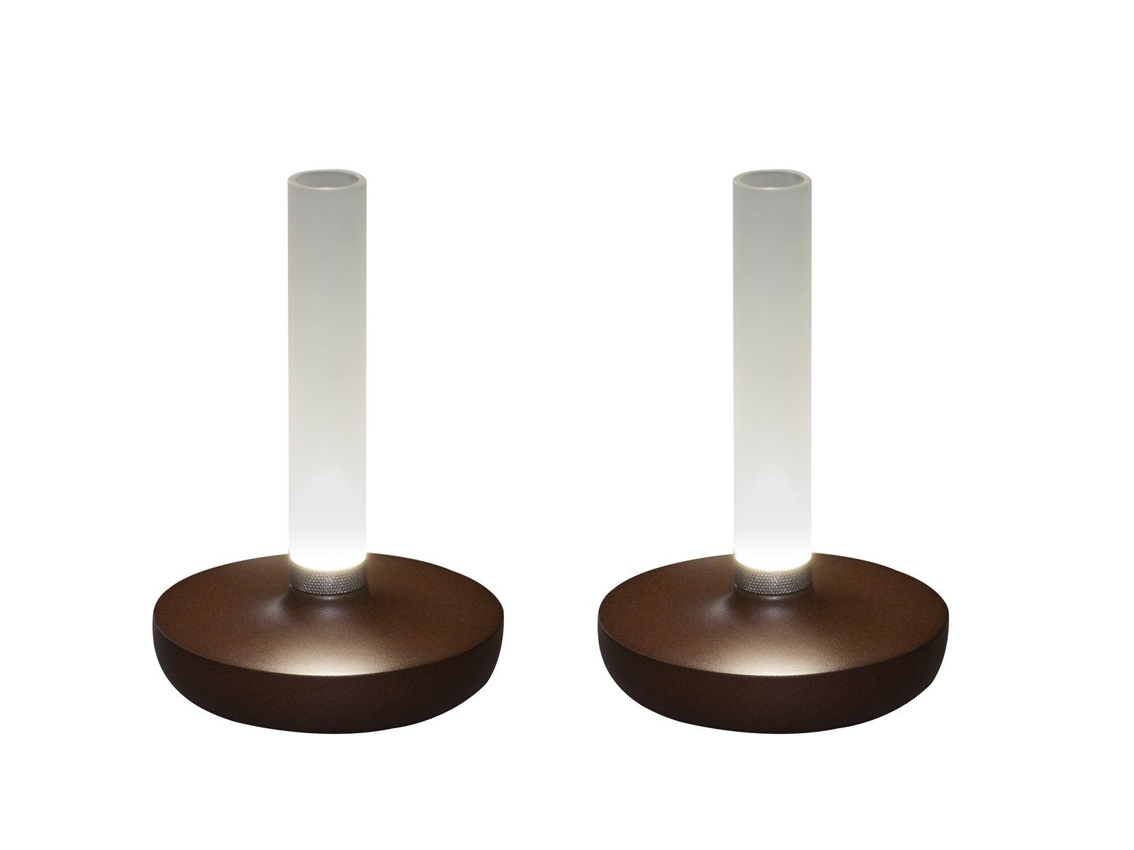 KONSTSMIDE LED Außen-Tischleuchte, USB-Ladefunktion, LED fest integriert, warmweiß, 2er Set Outdoor Tischlampe ohne Kabel & Strom, Außenlicht Höhe 20cm