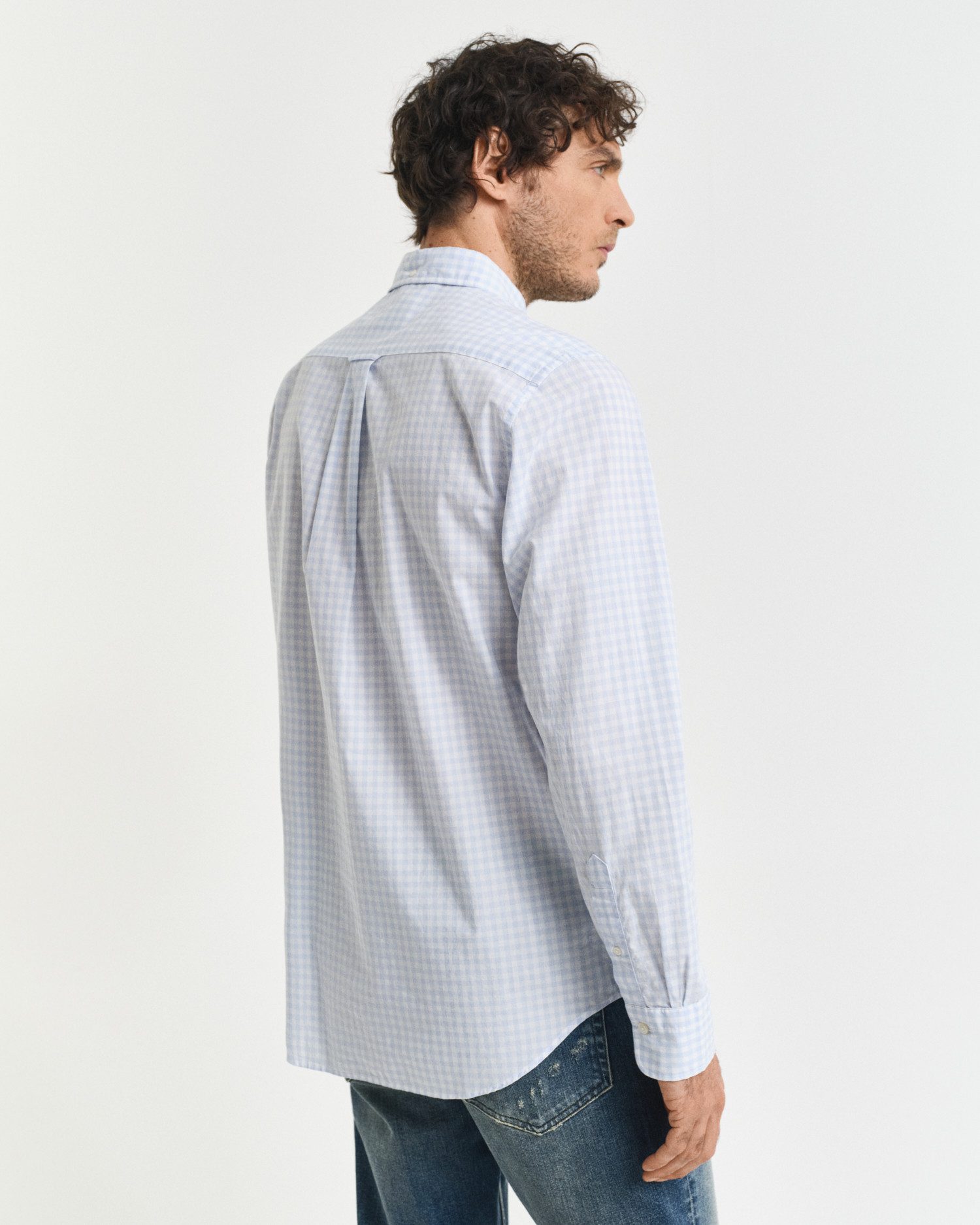 Gant Langarmhemd REG POPLIN GINGHAM SHIRT mit Logostickerei auf der Brust günstig online kaufen