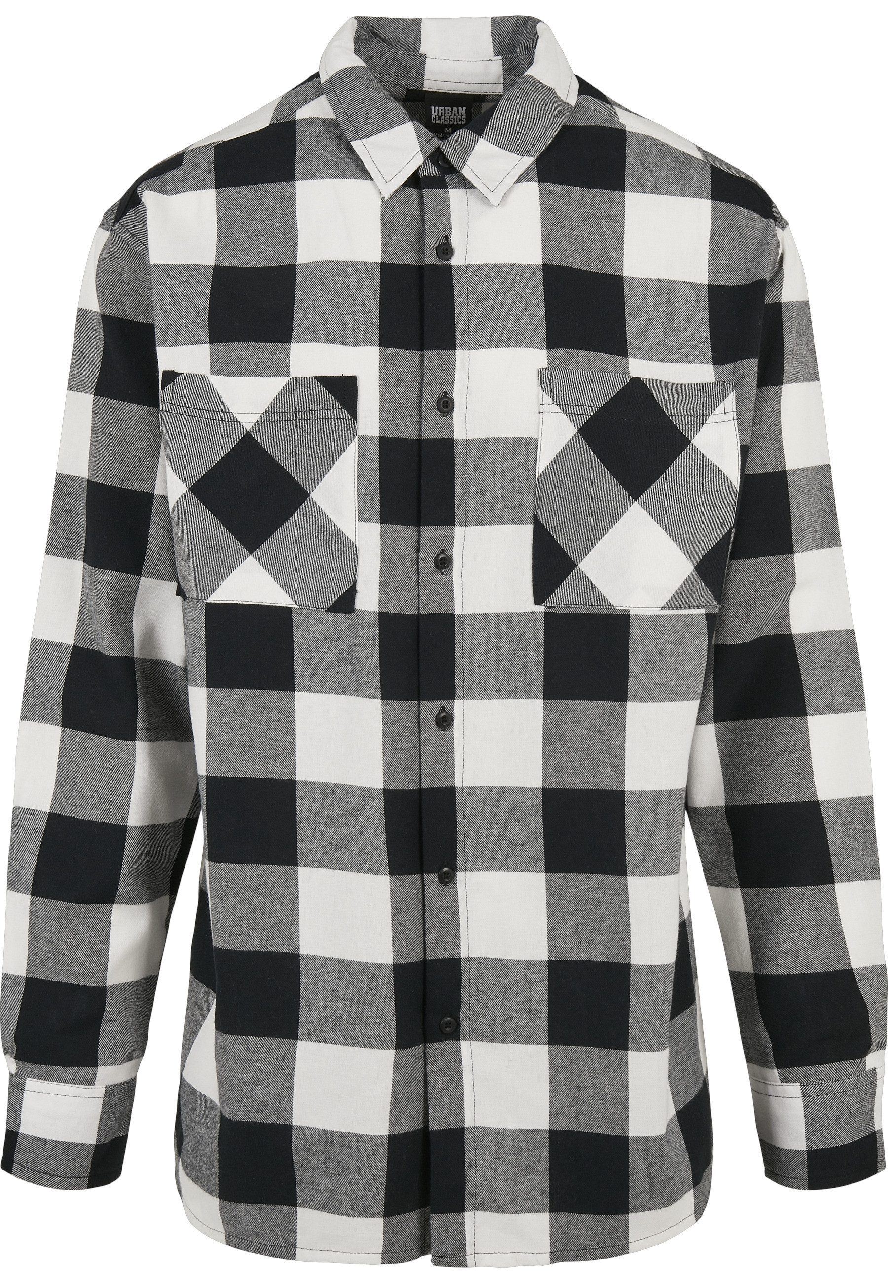 URBAN CLASSICS Langarmhemd Urban Classics Herren Long Oversized Checked Shirt (1-tlg)