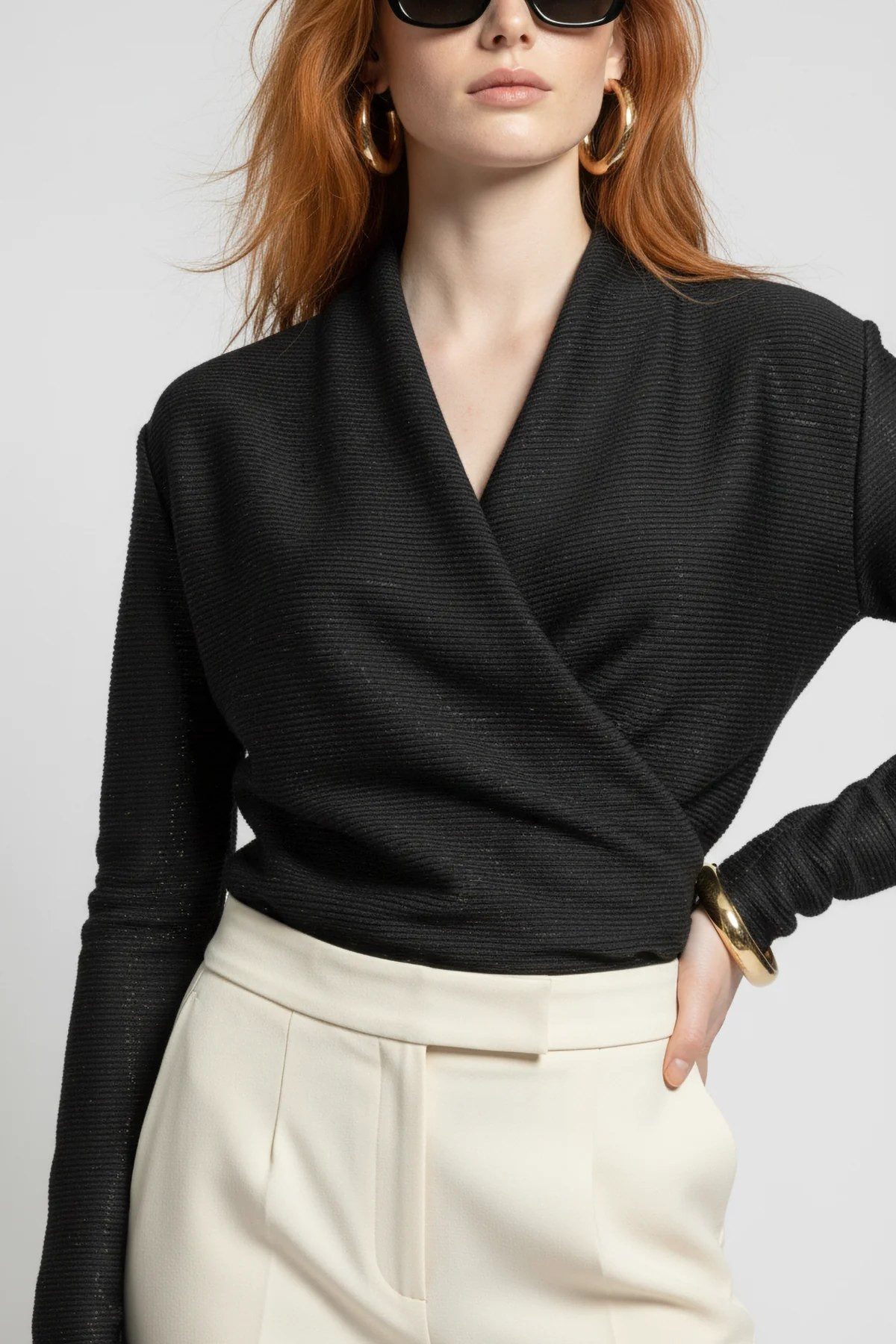 No Matter What Blusenbody Langarm Snap Bodysuit mit Kragen