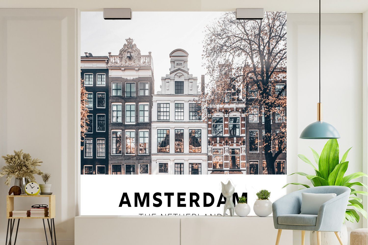 Wohnzimmer Huizen, MuchoWow (5 Amsterdam Tapete oder Fototapete St), Vinyl Matt, Schlafzimmer, - Wandtapete bedruckt, für - Niederlande