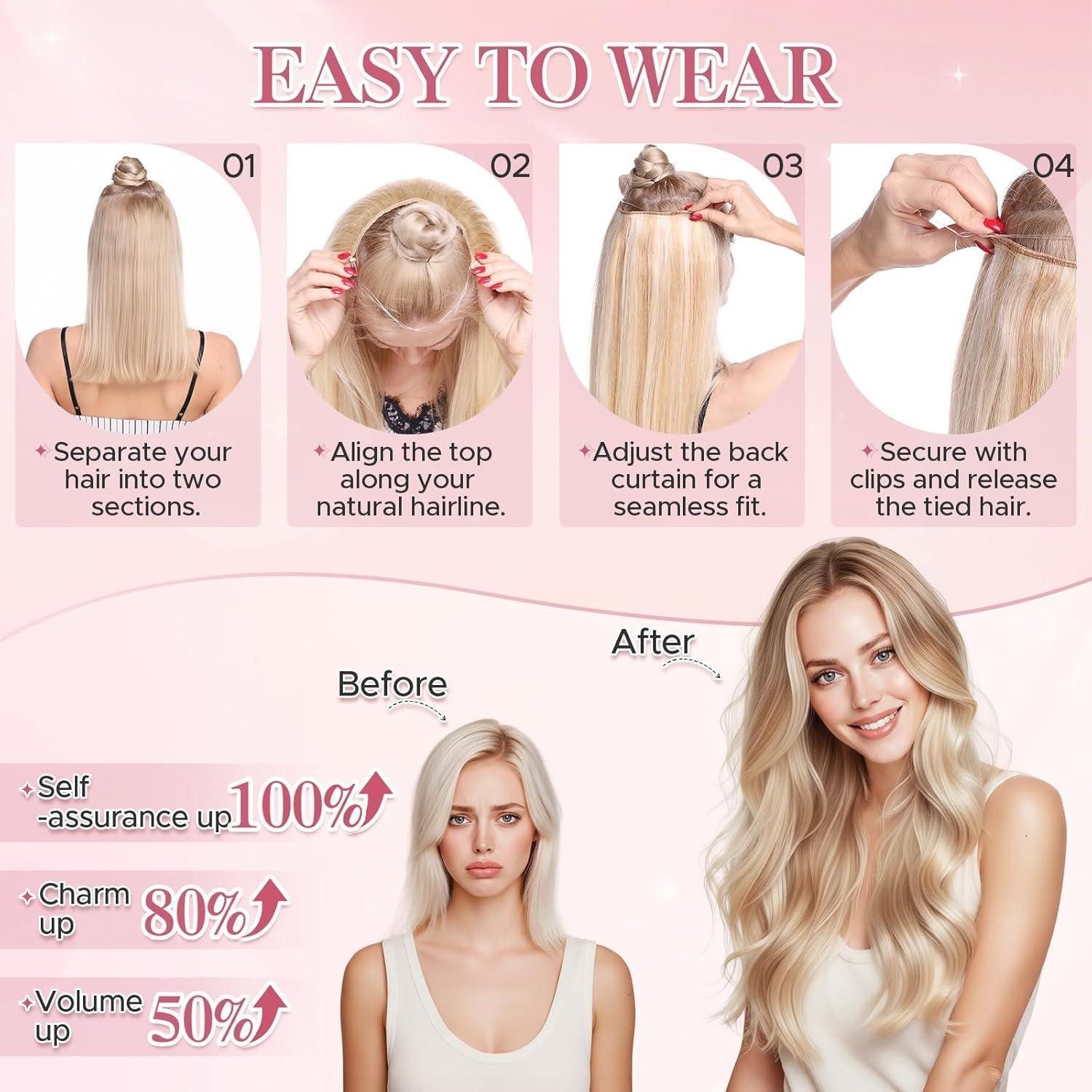 LuxusKollektion Echthaar-Extension Extensions Echthaar Remy 45 cm - 65g Honigblond Hellblond #18p613