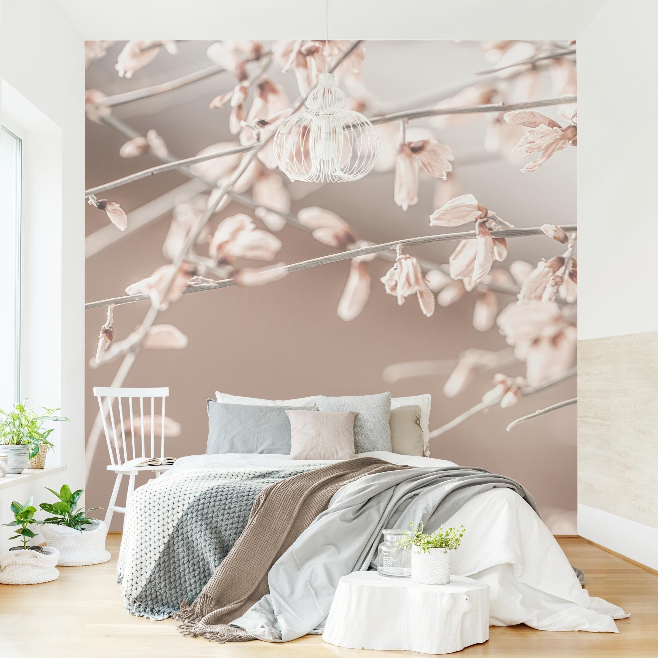 Bilderdepot24 Vliestapete Landhaus Ginsterzweige Wanddeko Rustikal Landhausstil, Glatt, Matt, (Vliestapete inkl. Kleister oder selbstklebend), Wohnzimmer Schlafzimmer Küche Flur Fototapete Motivtapete Wandtapete