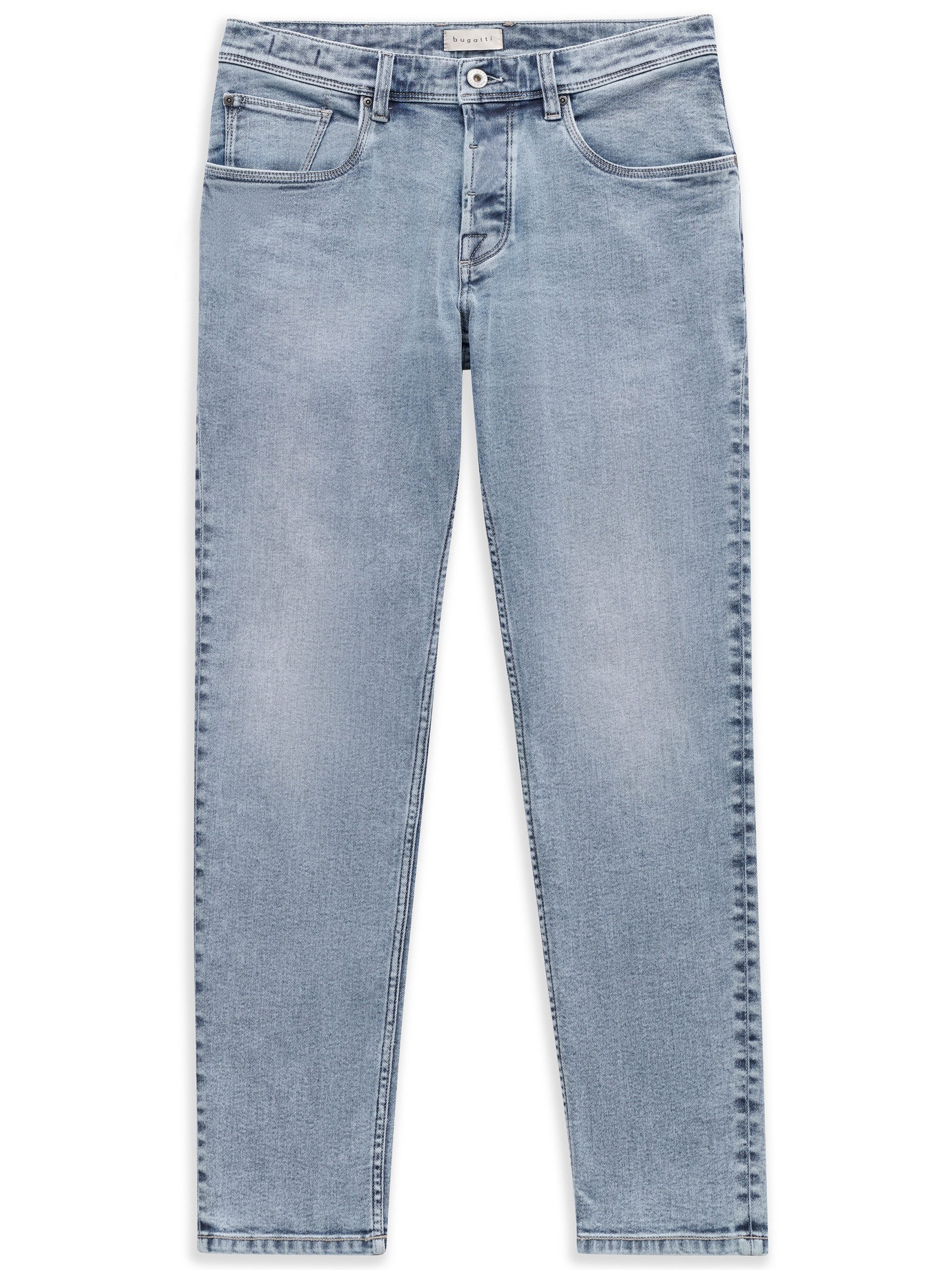 bugatti 5-Pocket-Jeans Slim Fit Slim Fit Candiani Denim Used Wash