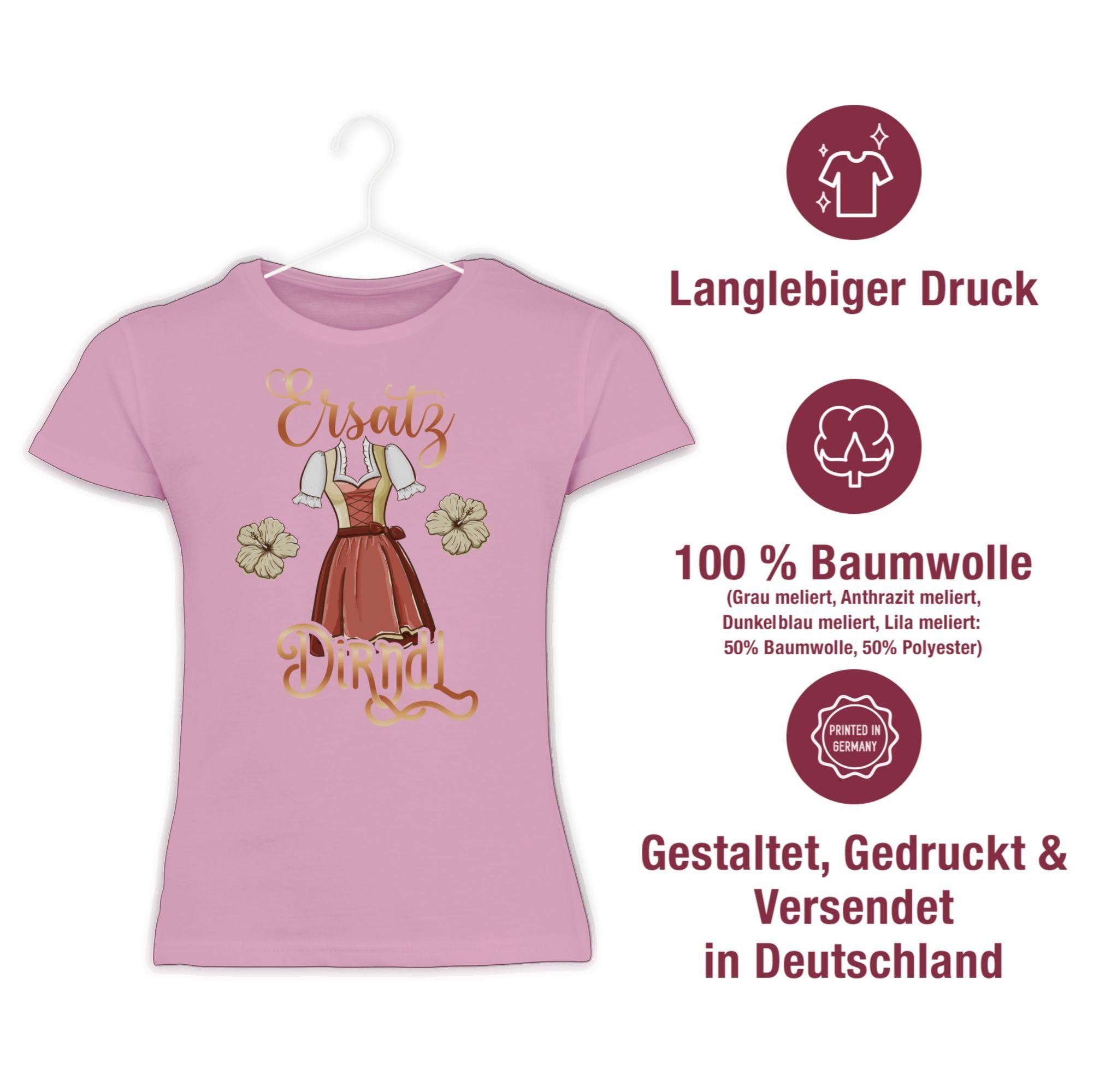 Shirtracer Dirndl Kinder Oktoberfest Ersatz T-Shirt Tracht Rosa 2 Mode für Outfit